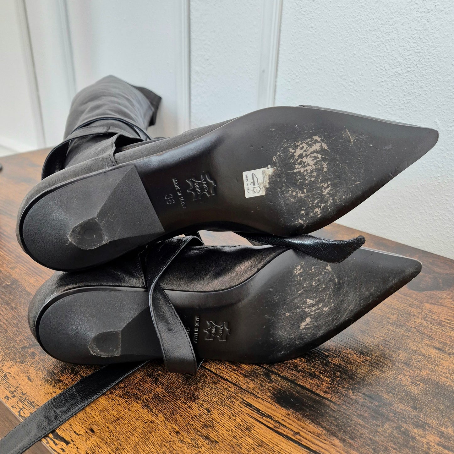 Romeo Gigli | Stivali alti "calza" in nappa nera