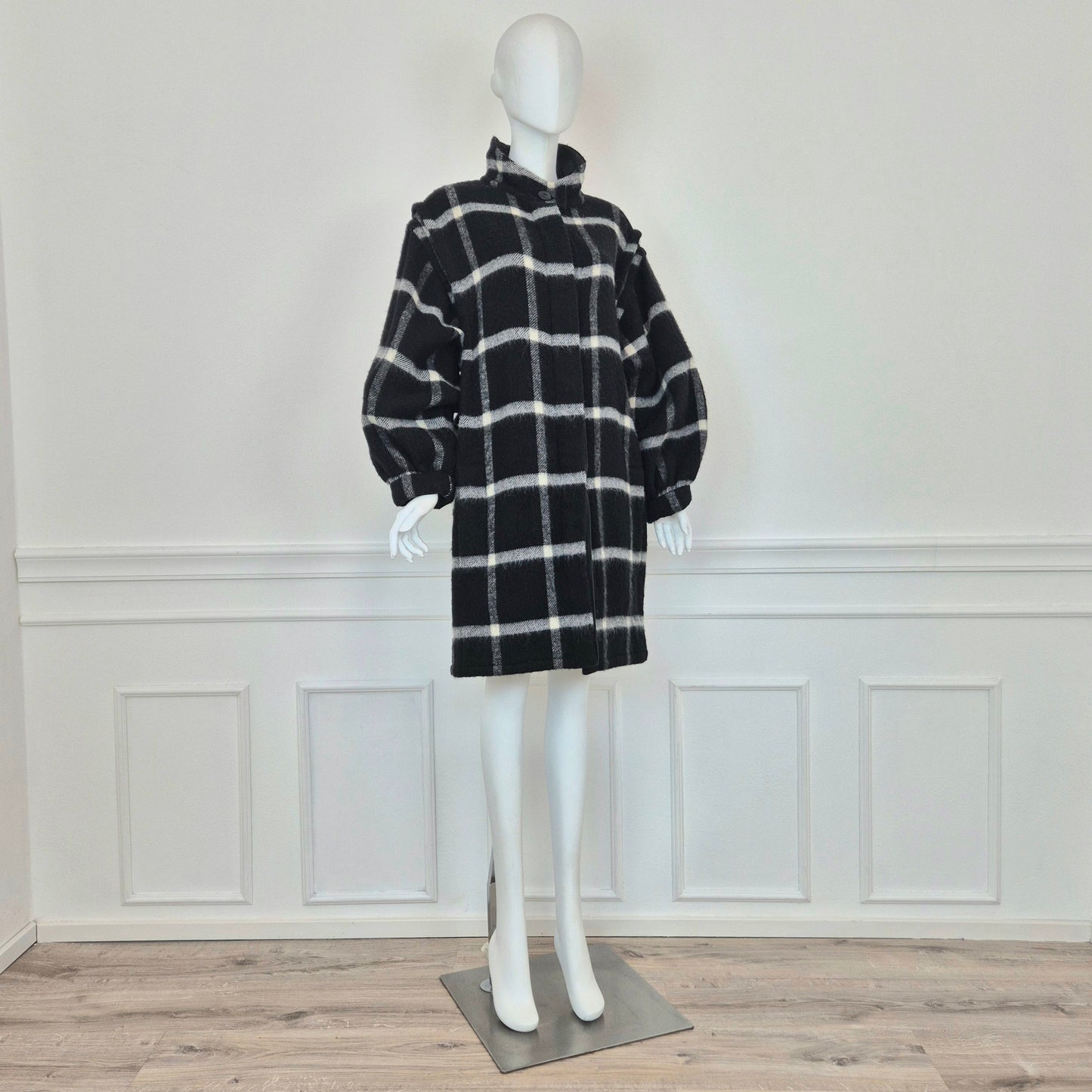 Krizia | Cappotto check bianco nero