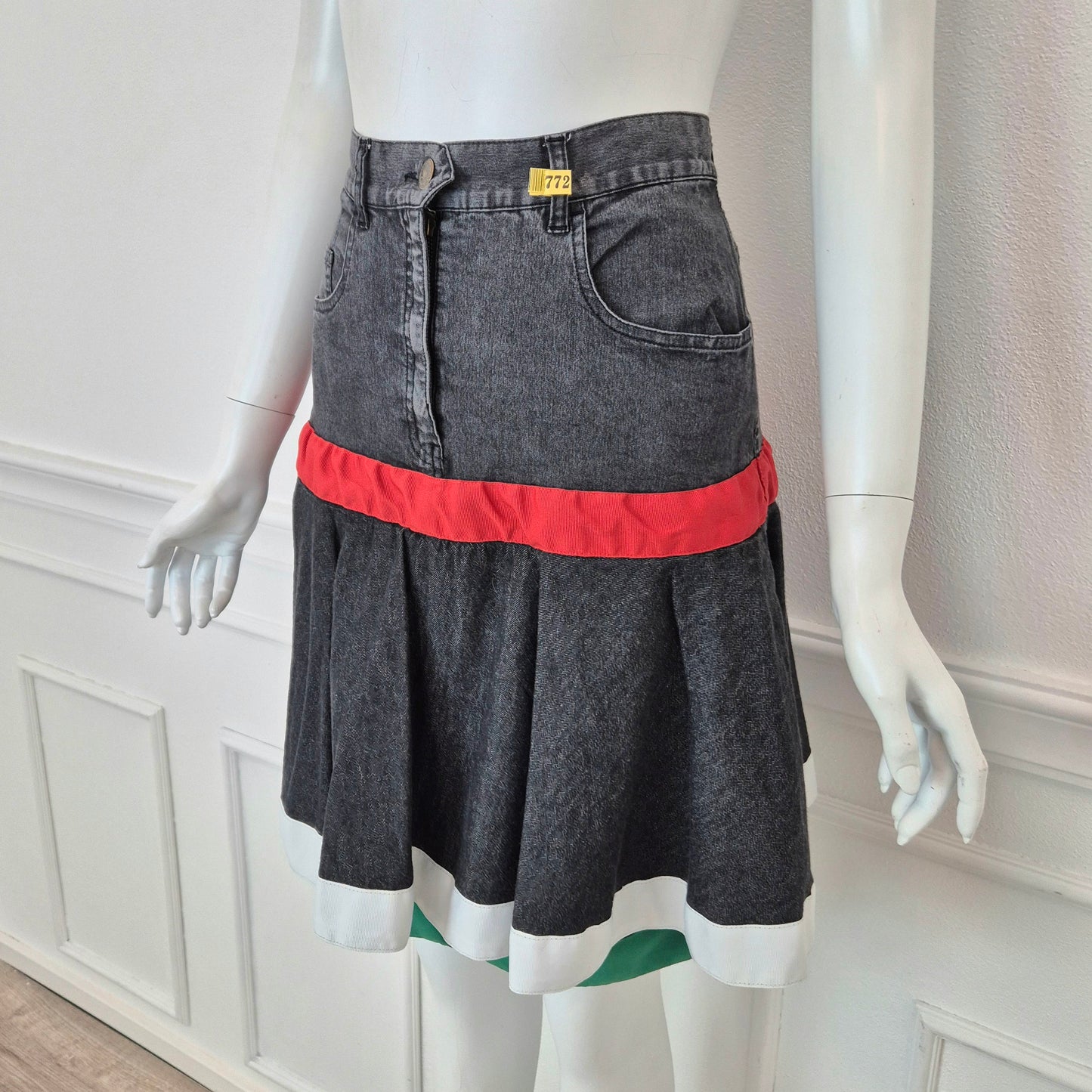 Moschino | Gonna in denim con fiocco sul retro