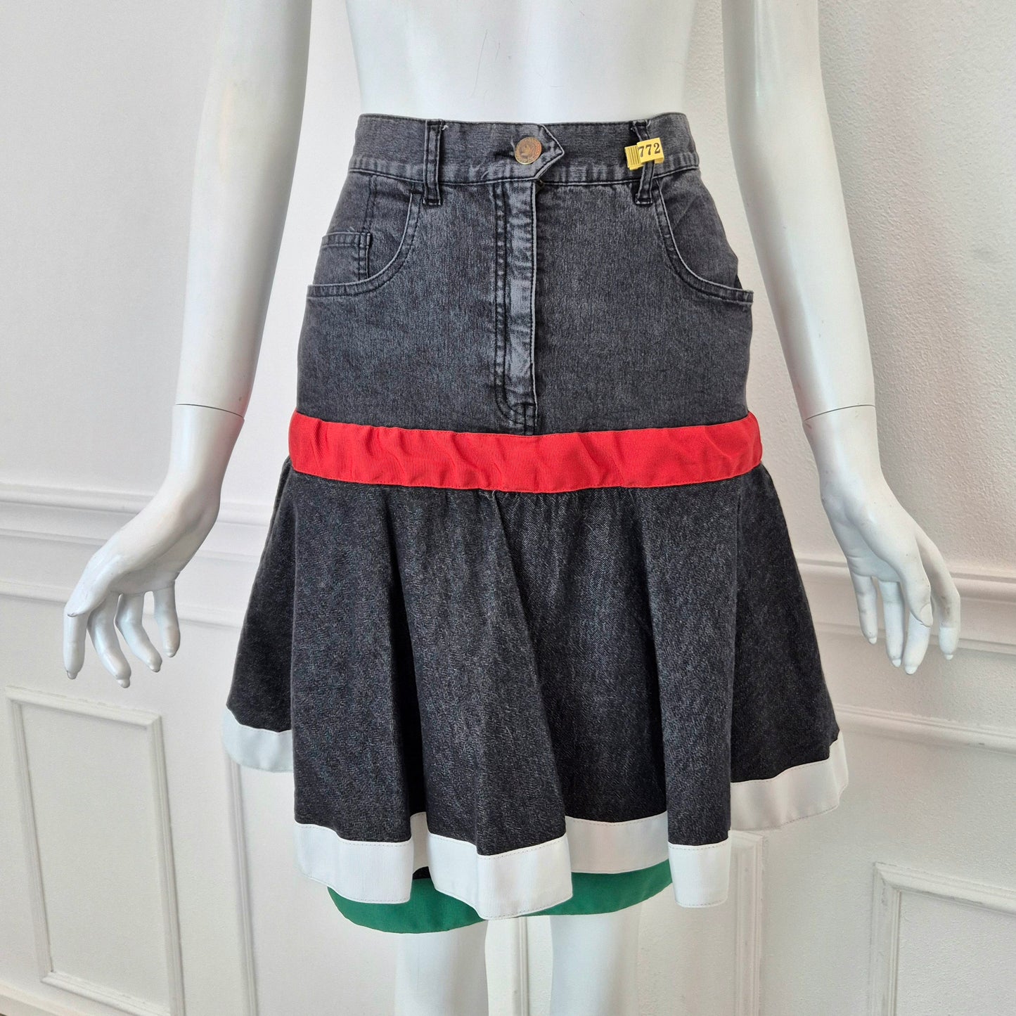 Moschino | Gonna in denim con fiocco sul retro