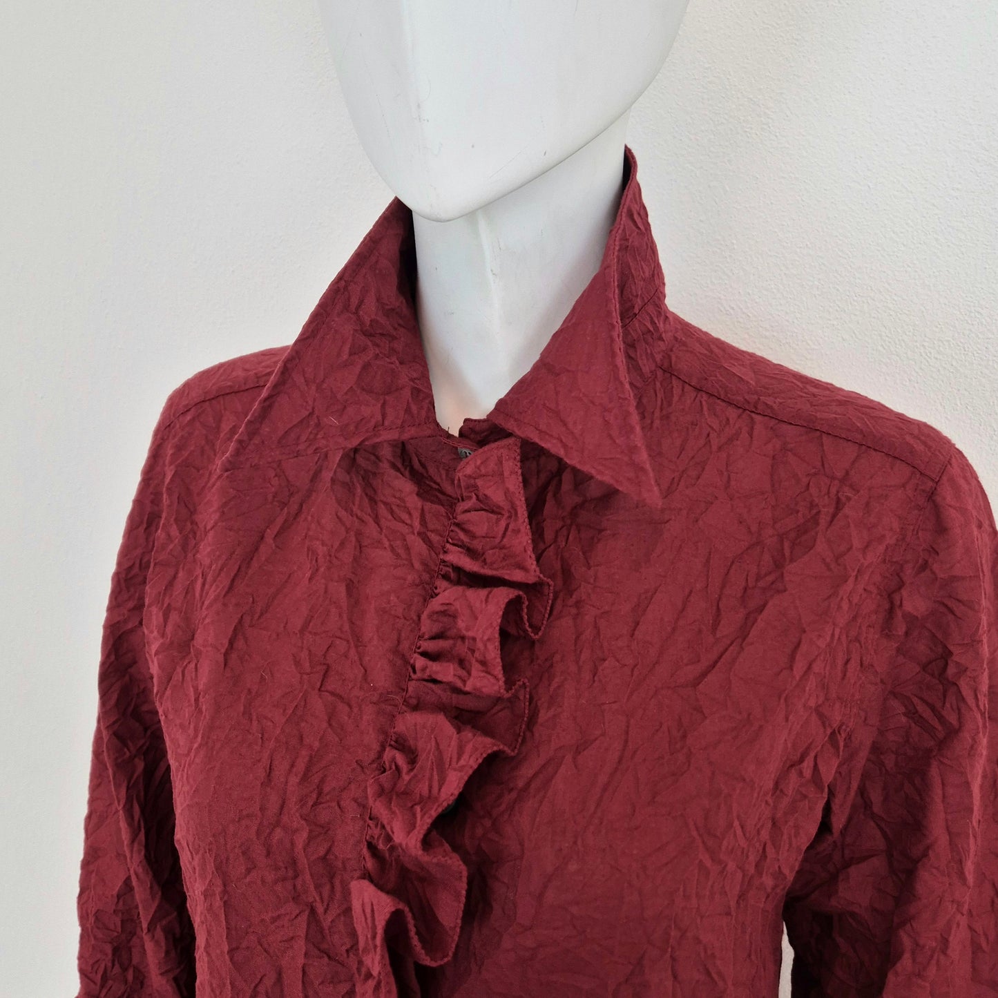 Romeo Gigli | Camicia bordeaux effetto stropicciato