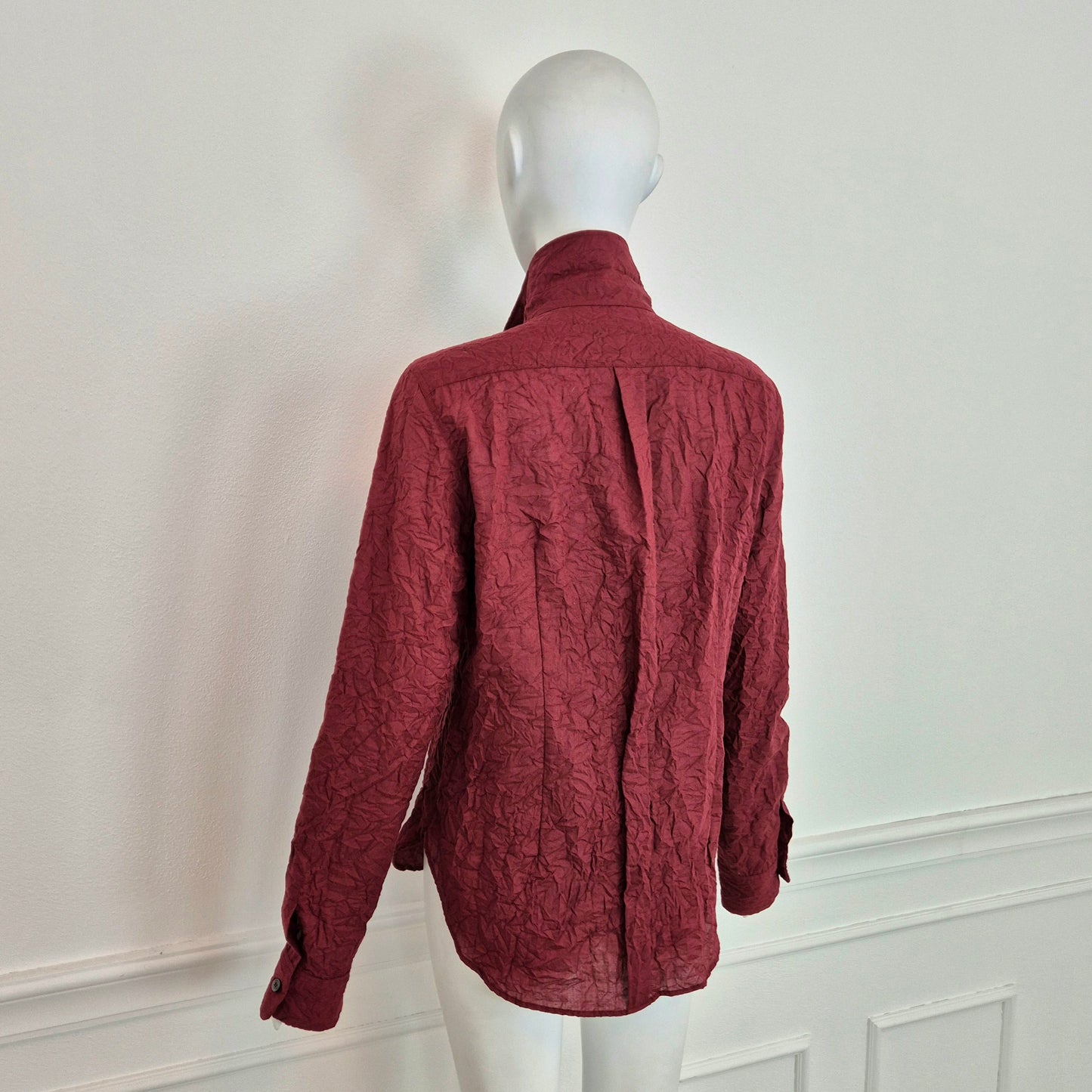 Romeo Gigli | Camicia bordeaux effetto stropicciato