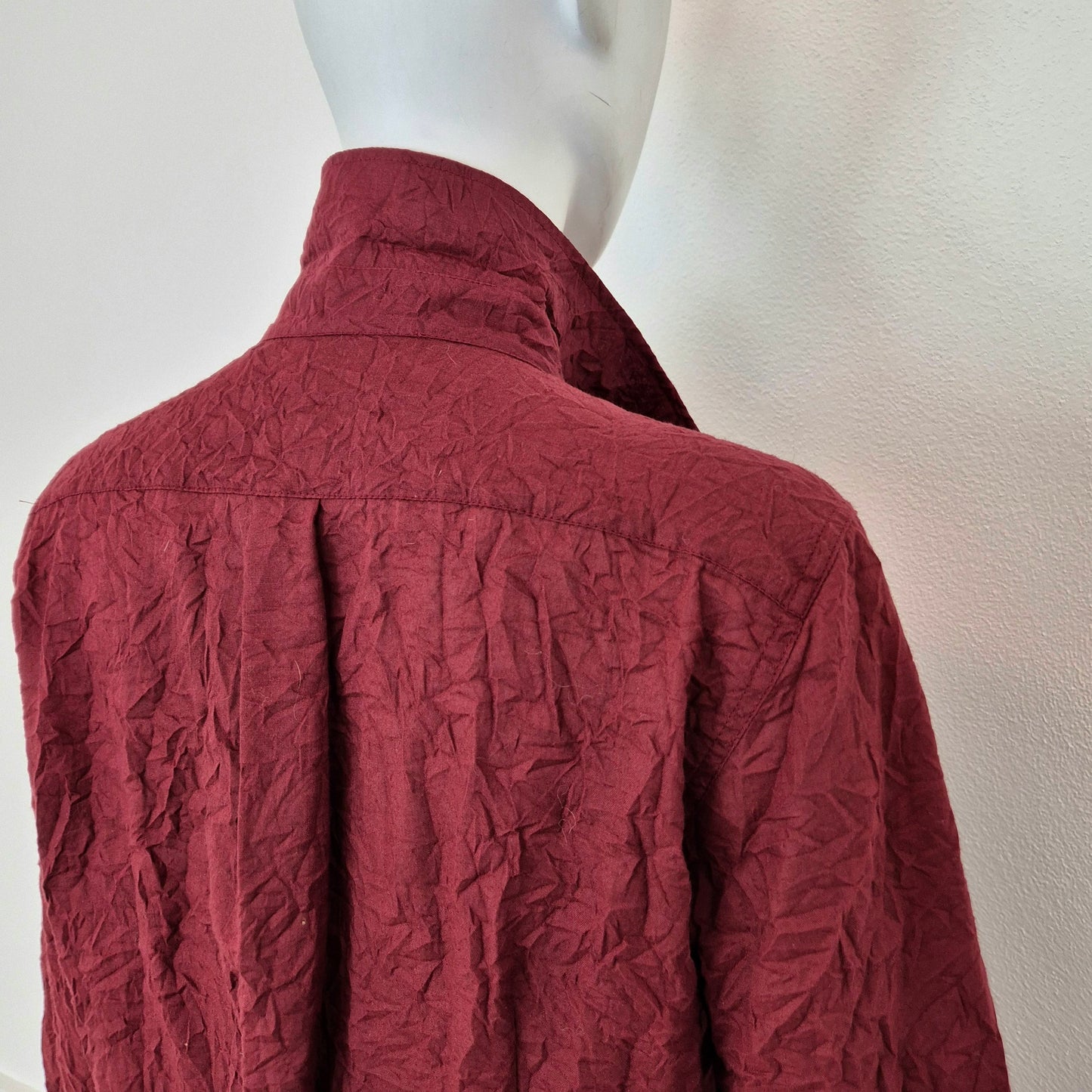 Romeo Gigli | Camicia bordeaux effetto stropicciato