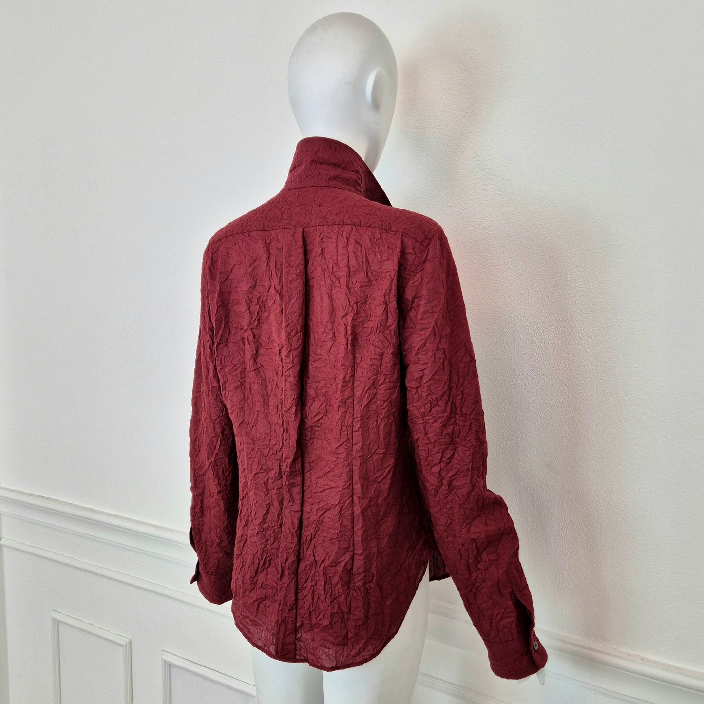 Romeo Gigli | Camicia bordeaux effetto stropicciato