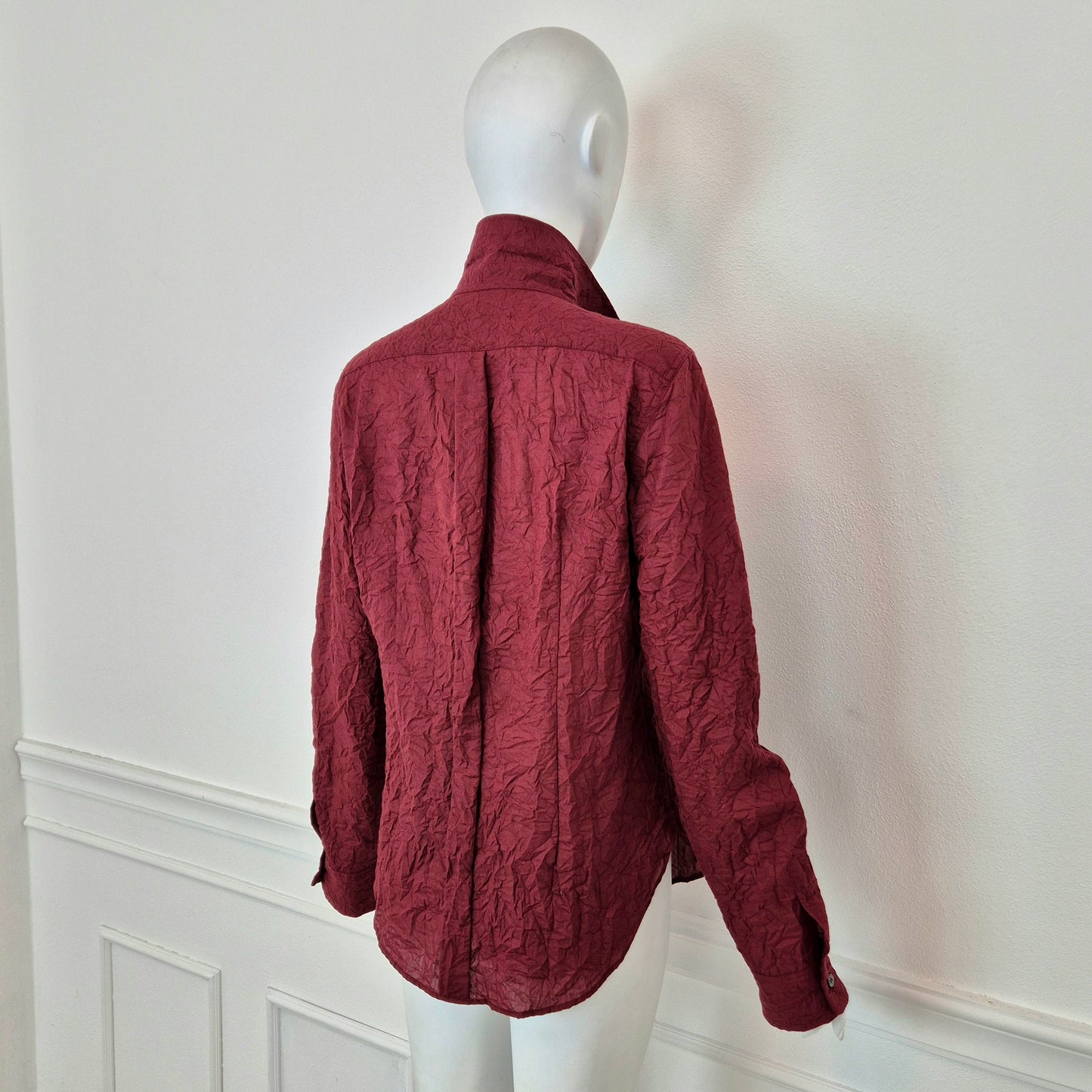Romeo Gigli | Camicia bordeaux effetto stropicciato