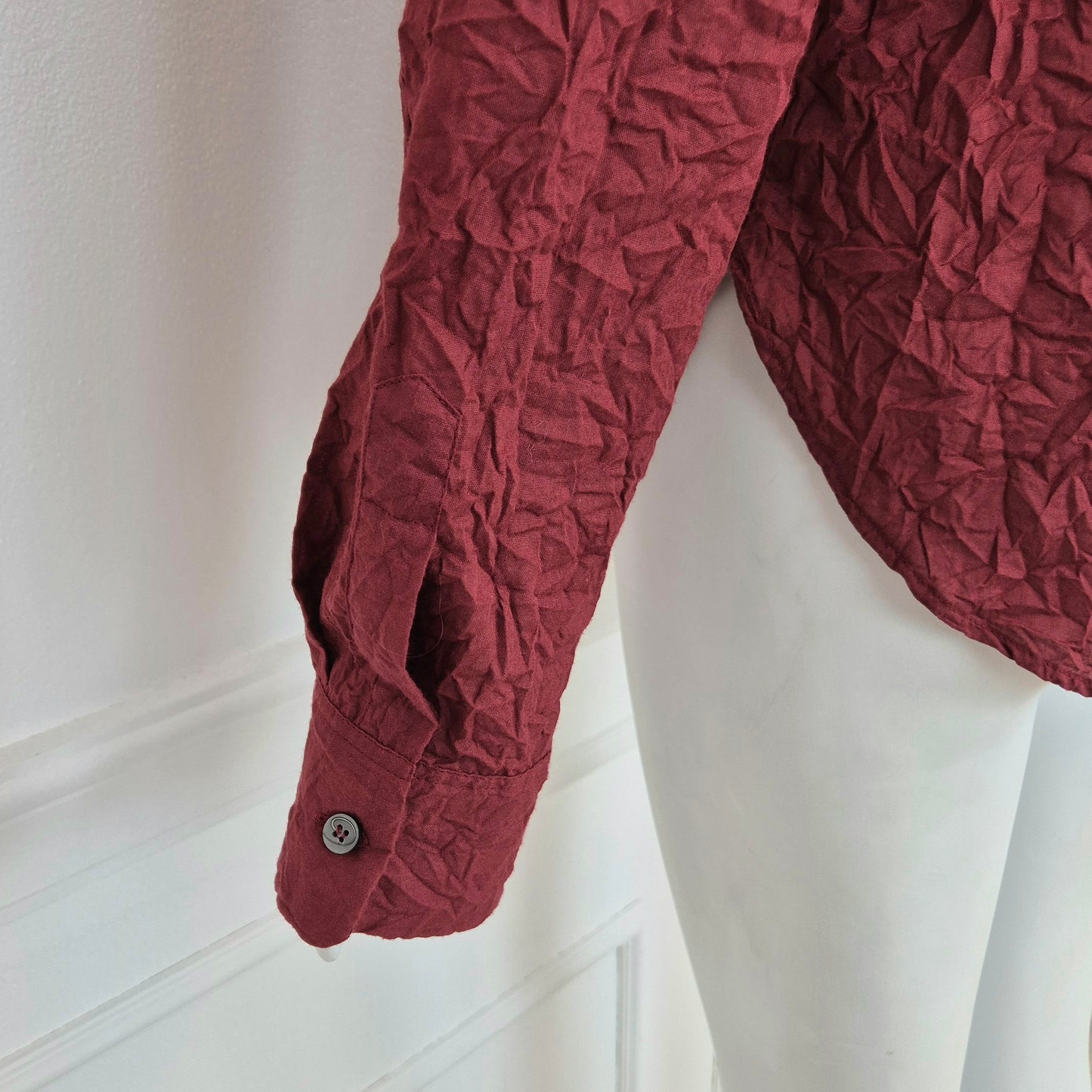 Romeo Gigli | Camicia bordeaux effetto stropicciato