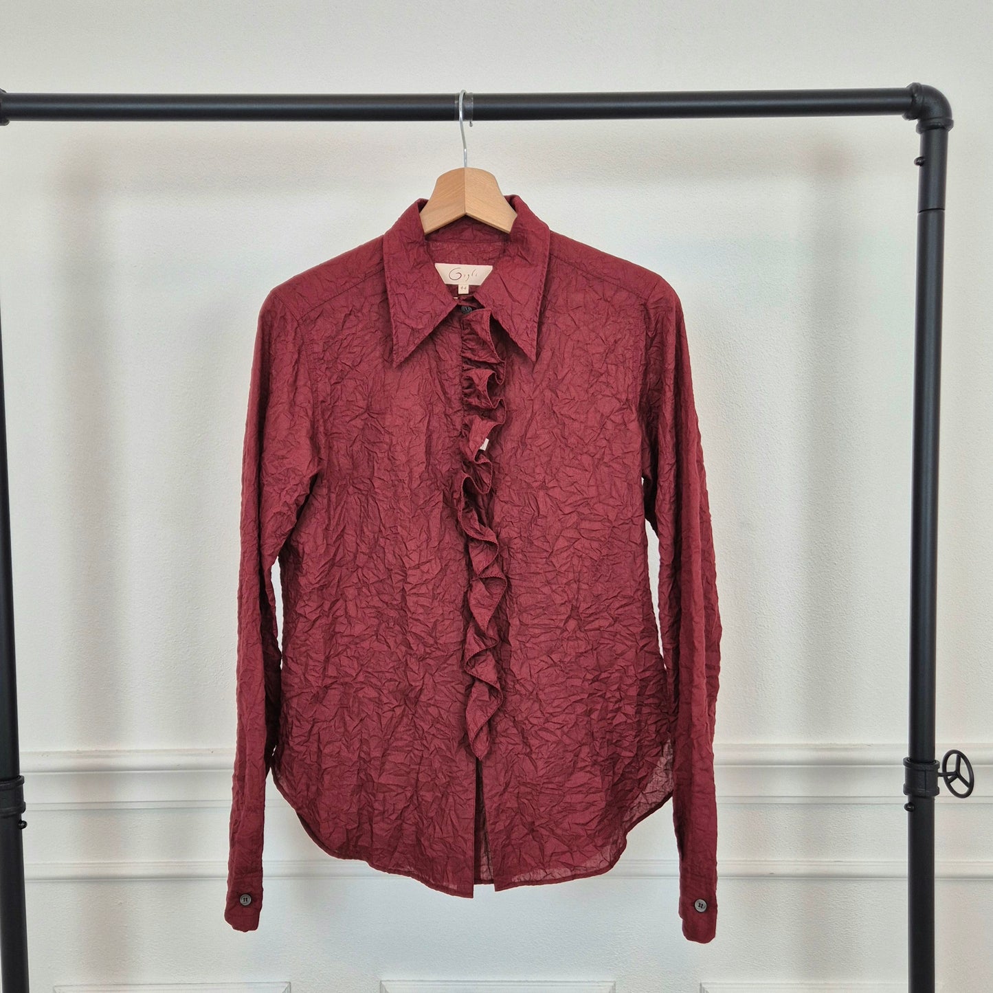 Romeo Gigli | Camicia bordeaux effetto stropicciato
