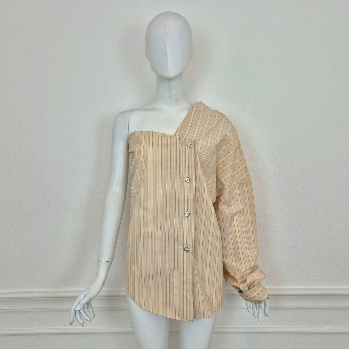 Romeo Gigli | Camicia monospalla a righe