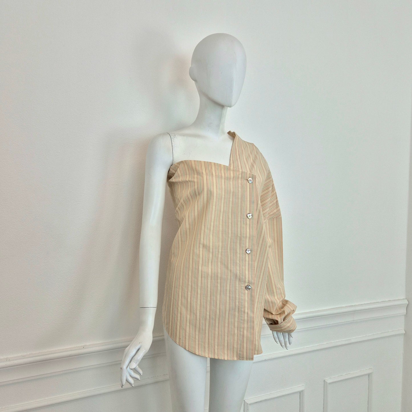 Romeo Gigli | Camicia monospalla a righe