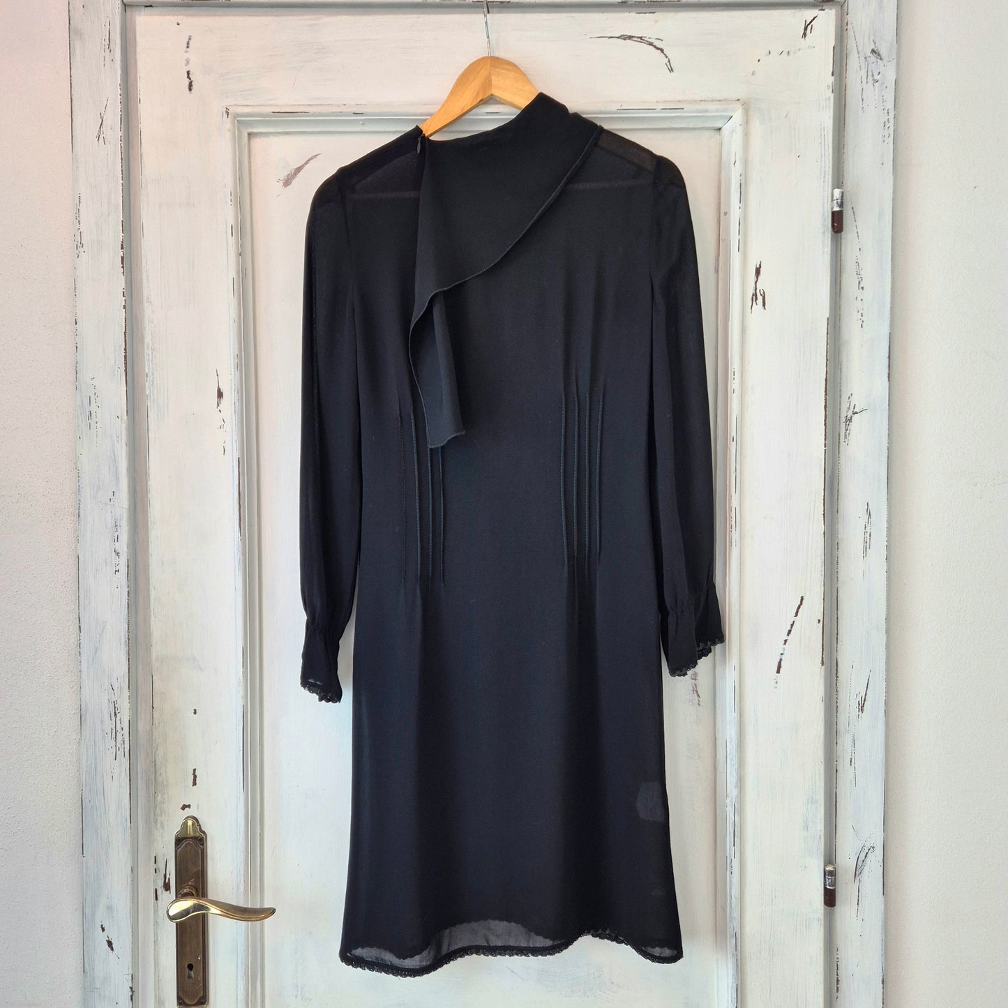 Miu Miu | Abito nero velato con paillettes