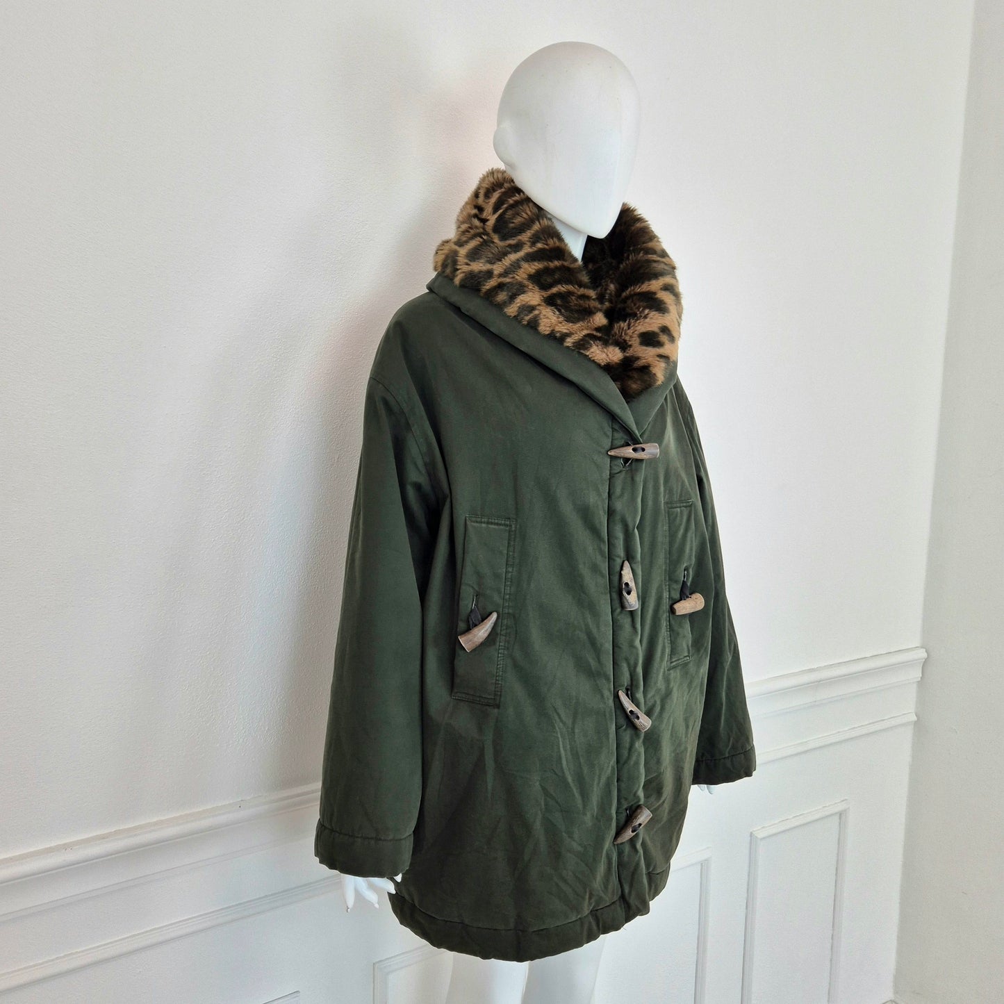 Romeo Gigli | Giubbotto verde collo leopard