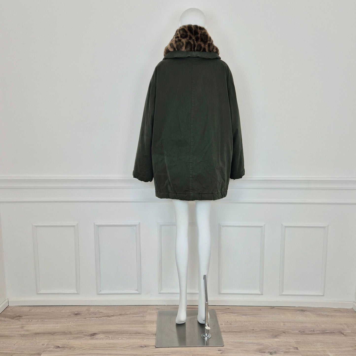 Romeo Gigli | Giubbotto verde collo leopard