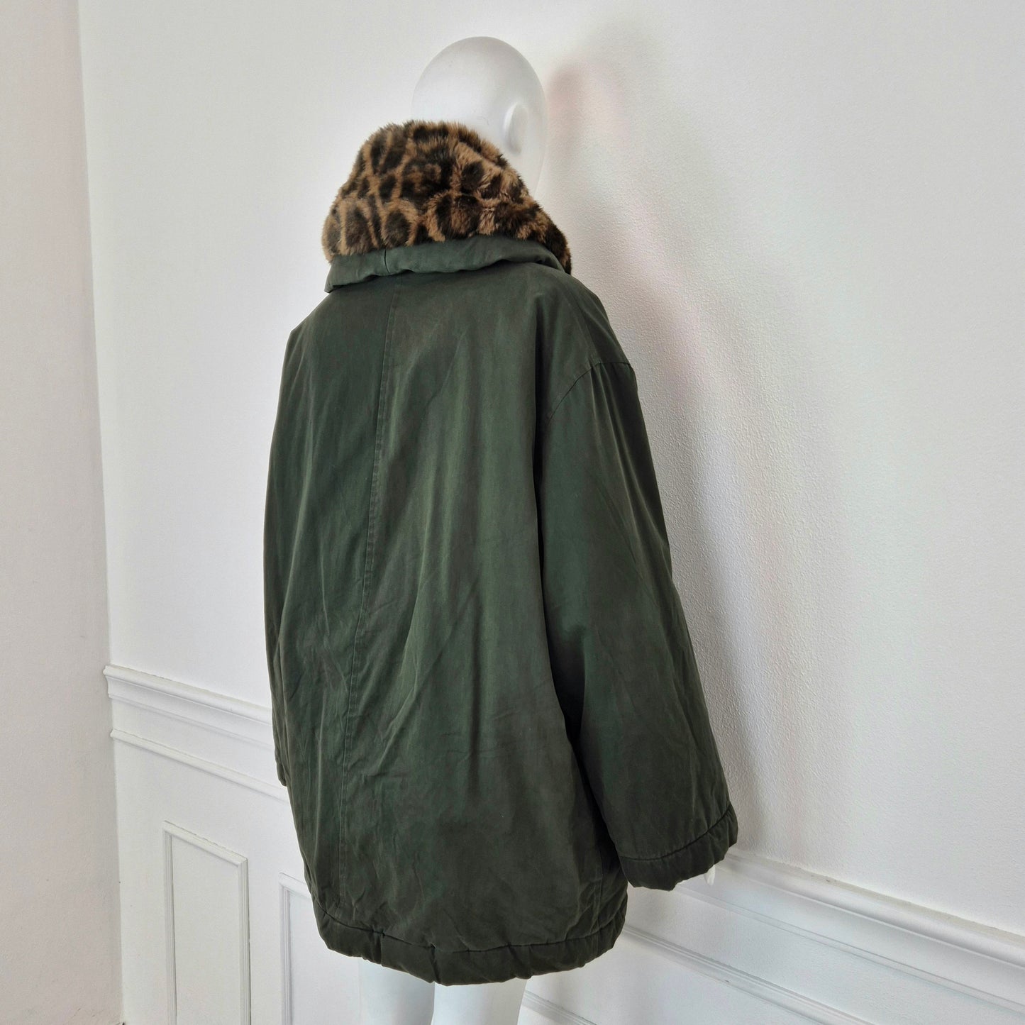 Romeo Gigli | Giubbotto verde collo leopard