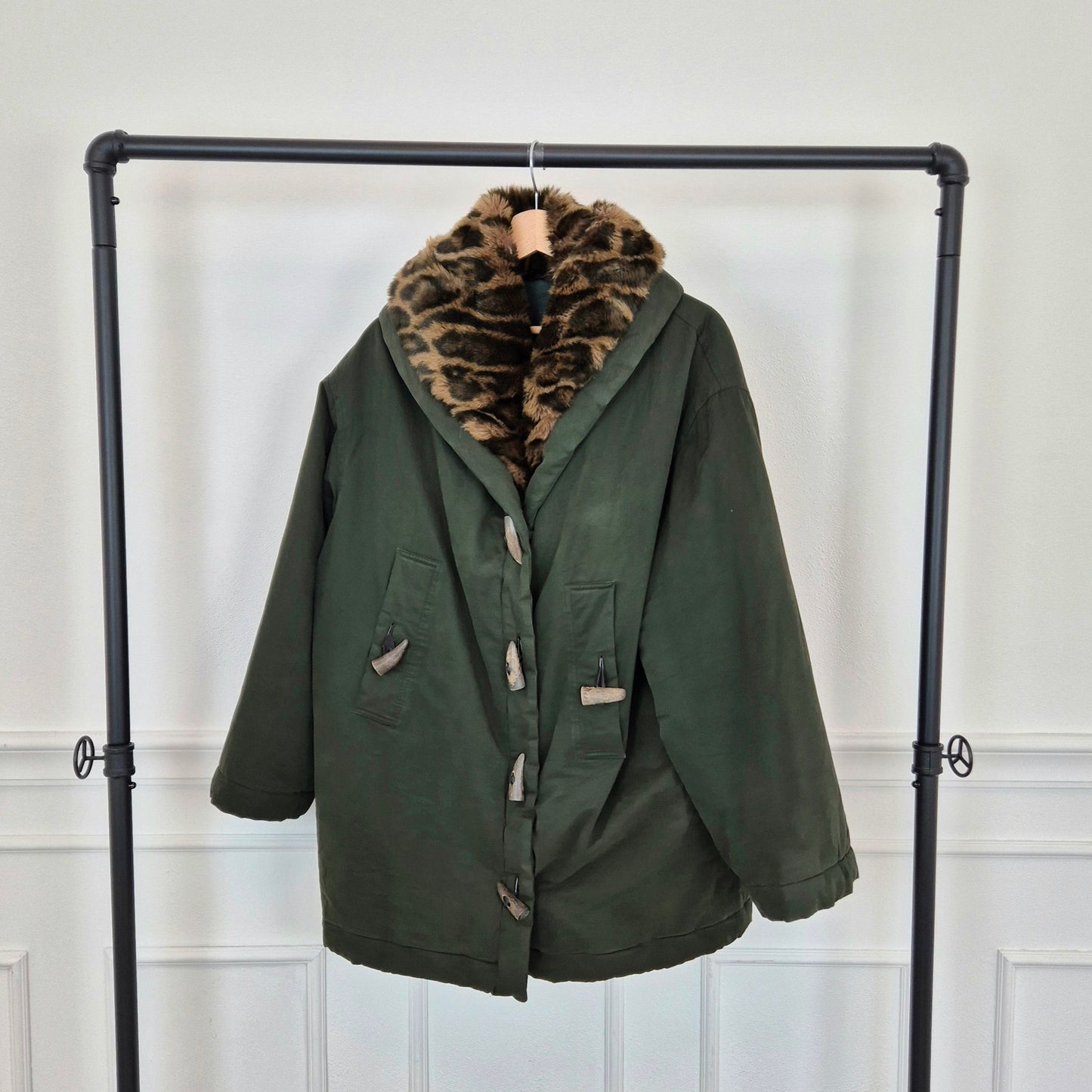 Romeo Gigli | Giubbotto verde collo leopard