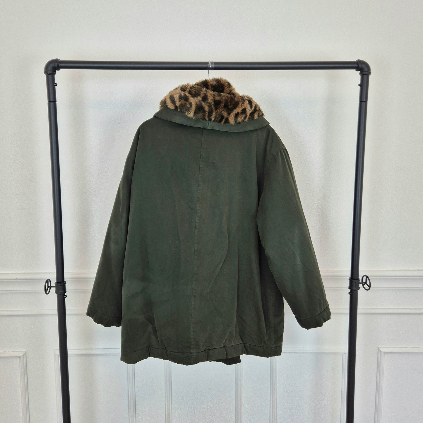 Romeo Gigli | Giubbotto verde collo leopard