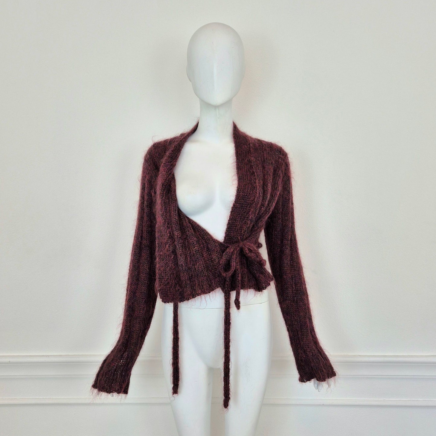 Romeo Gigli | Cardigan incrociato bordeaux melange