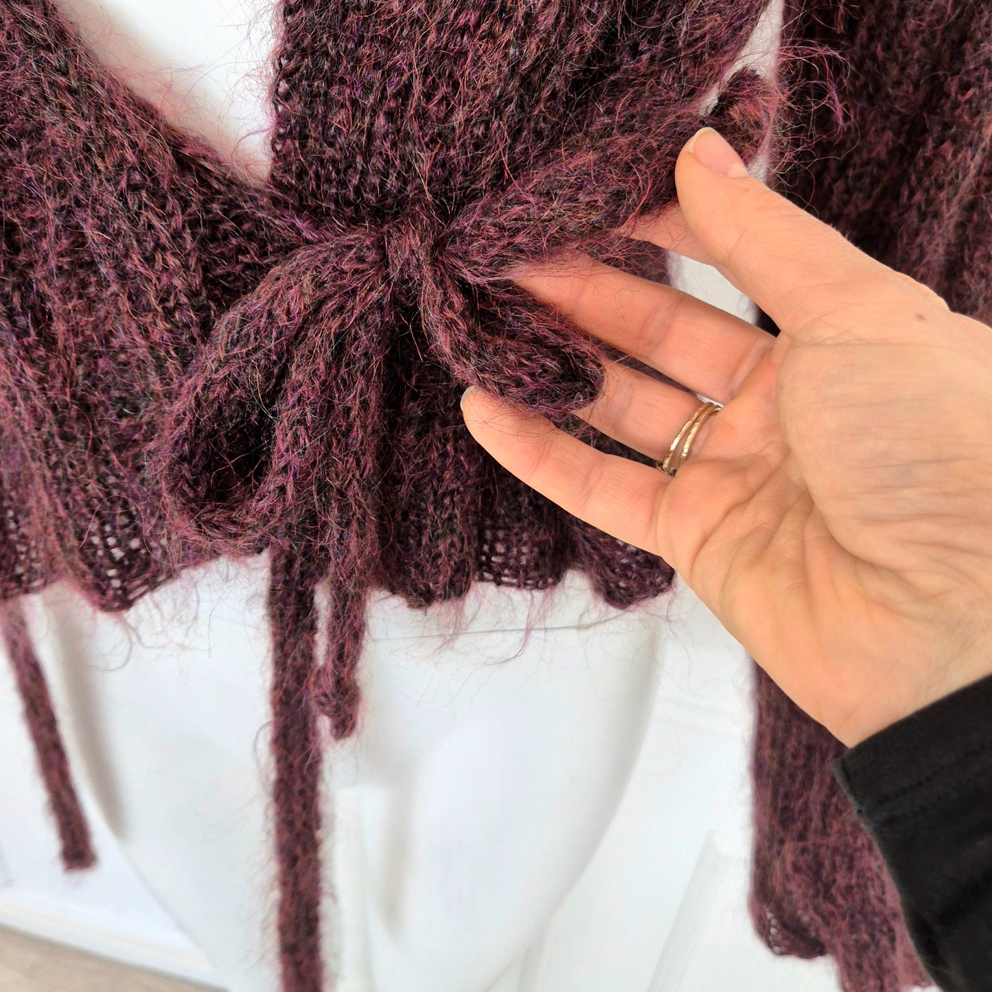 Romeo Gigli | Cardigan incrociato bordeaux melange