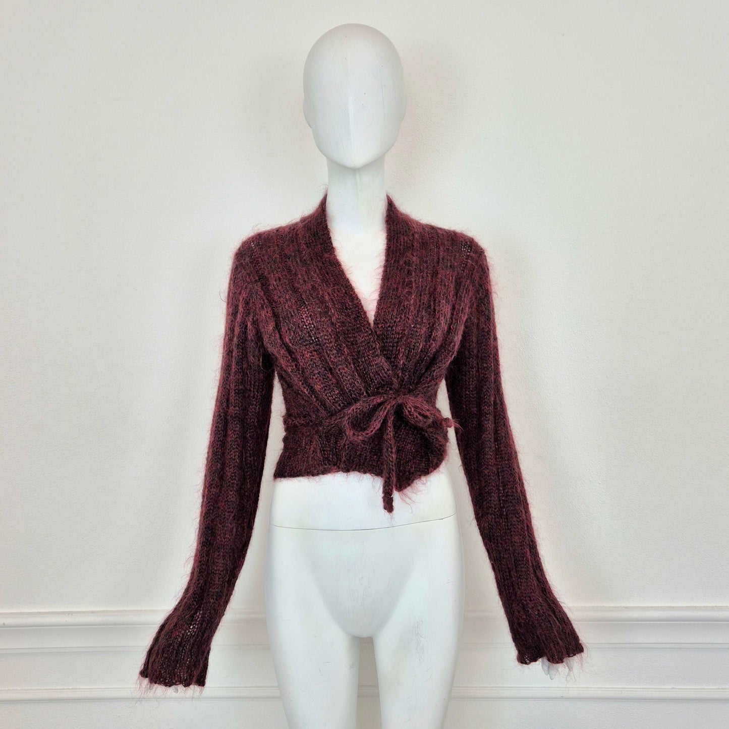 Romeo Gigli | Cardigan incrociato bordeaux melange