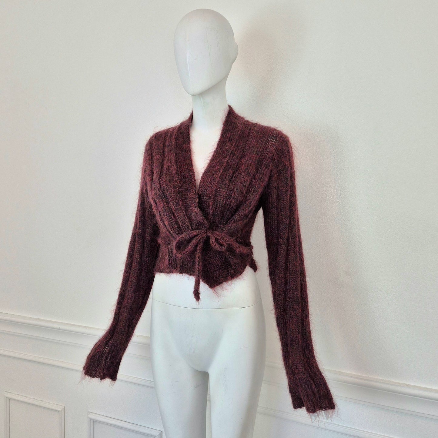 Romeo Gigli | Cardigan incrociato bordeaux melange