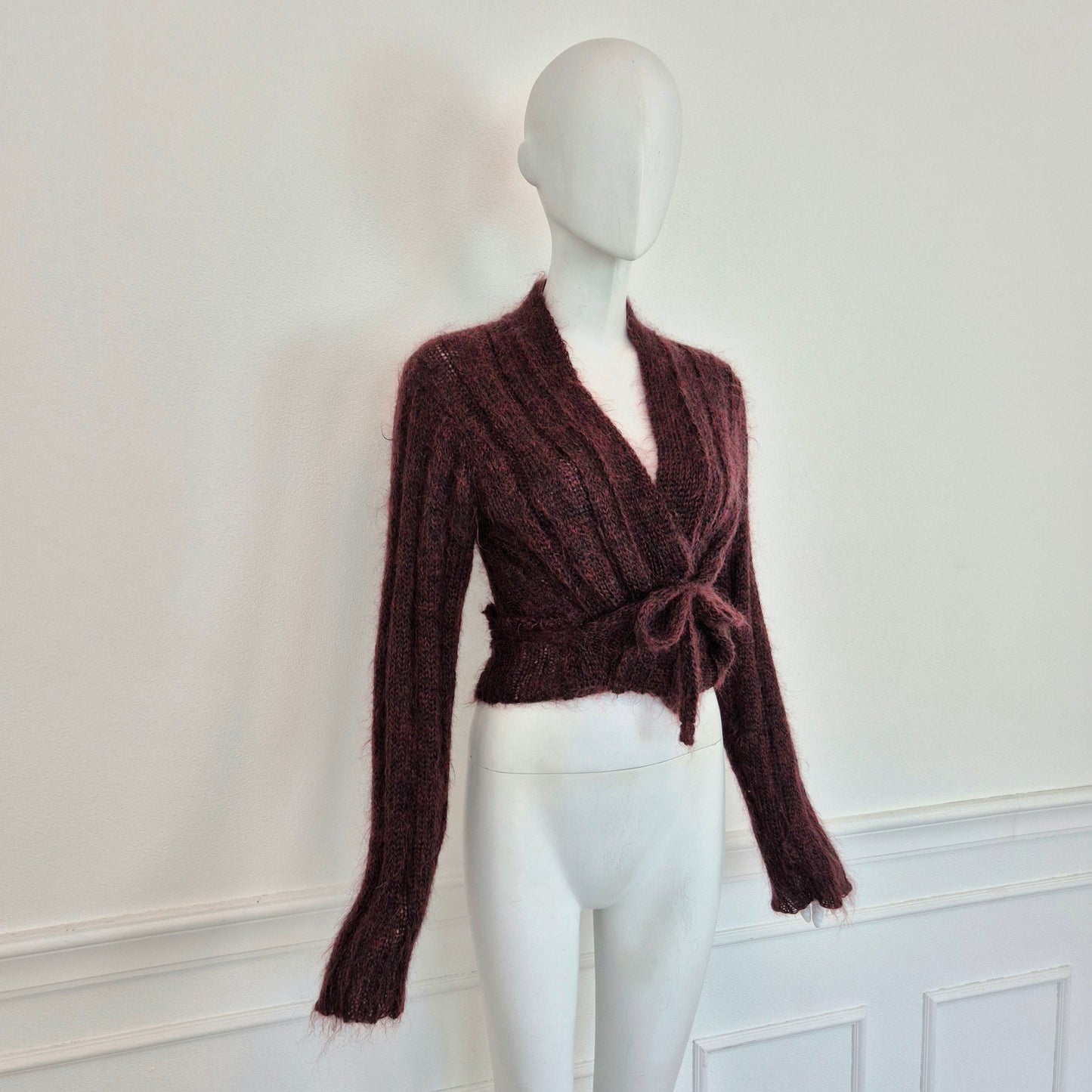 Romeo Gigli | Cardigan incrociato bordeaux melange