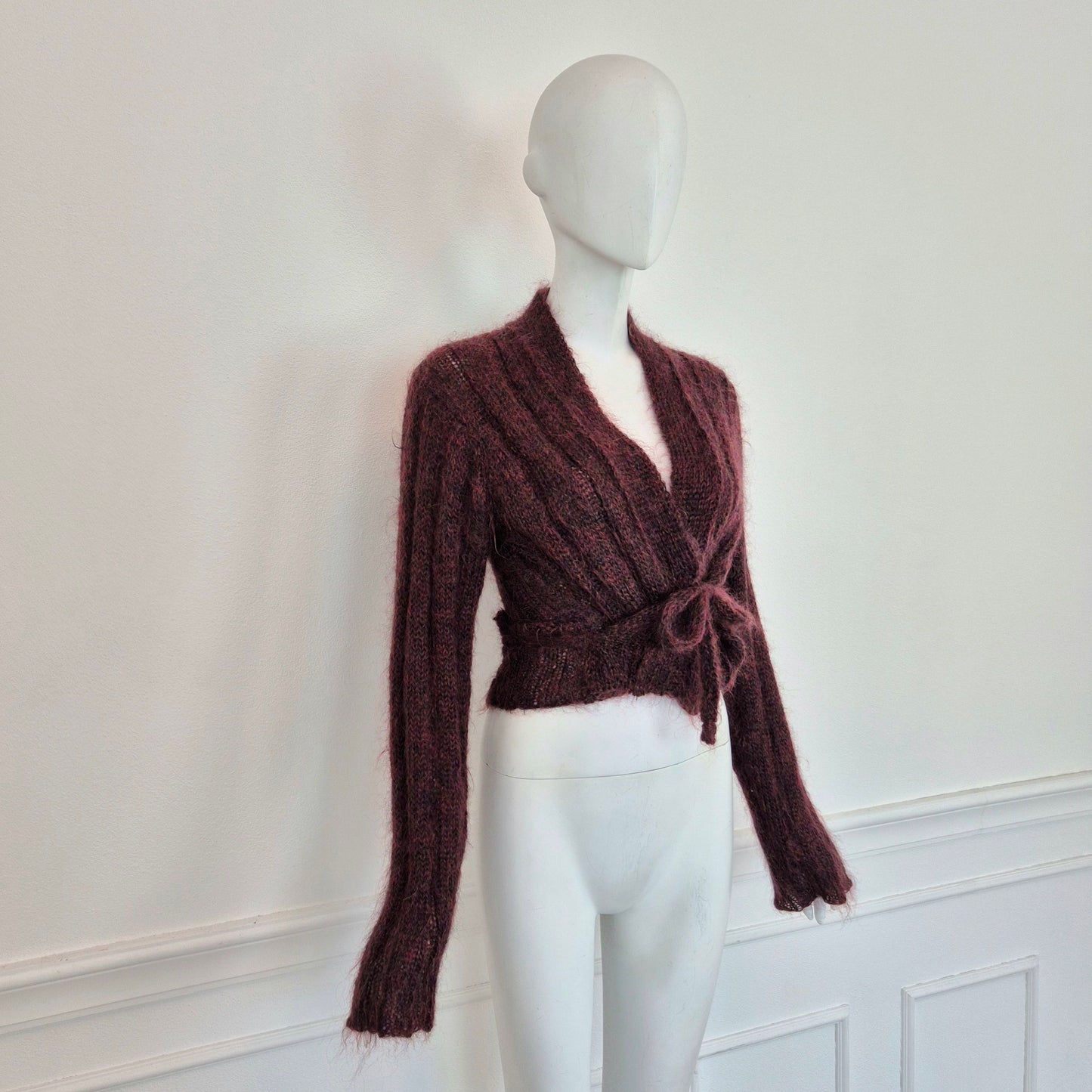Romeo Gigli | Cardigan incrociato bordeaux melange