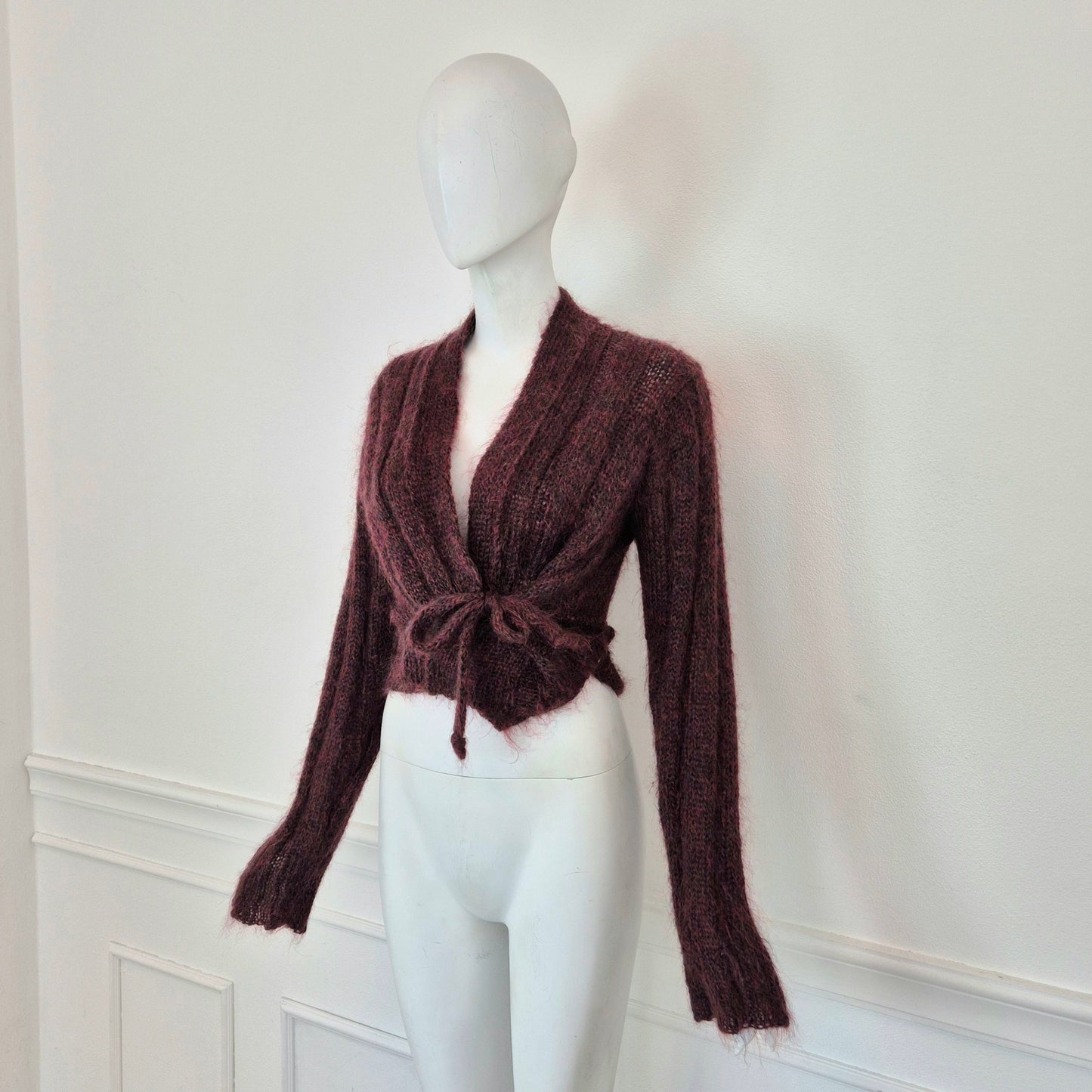 Romeo Gigli | Cardigan incrociato bordeaux melange