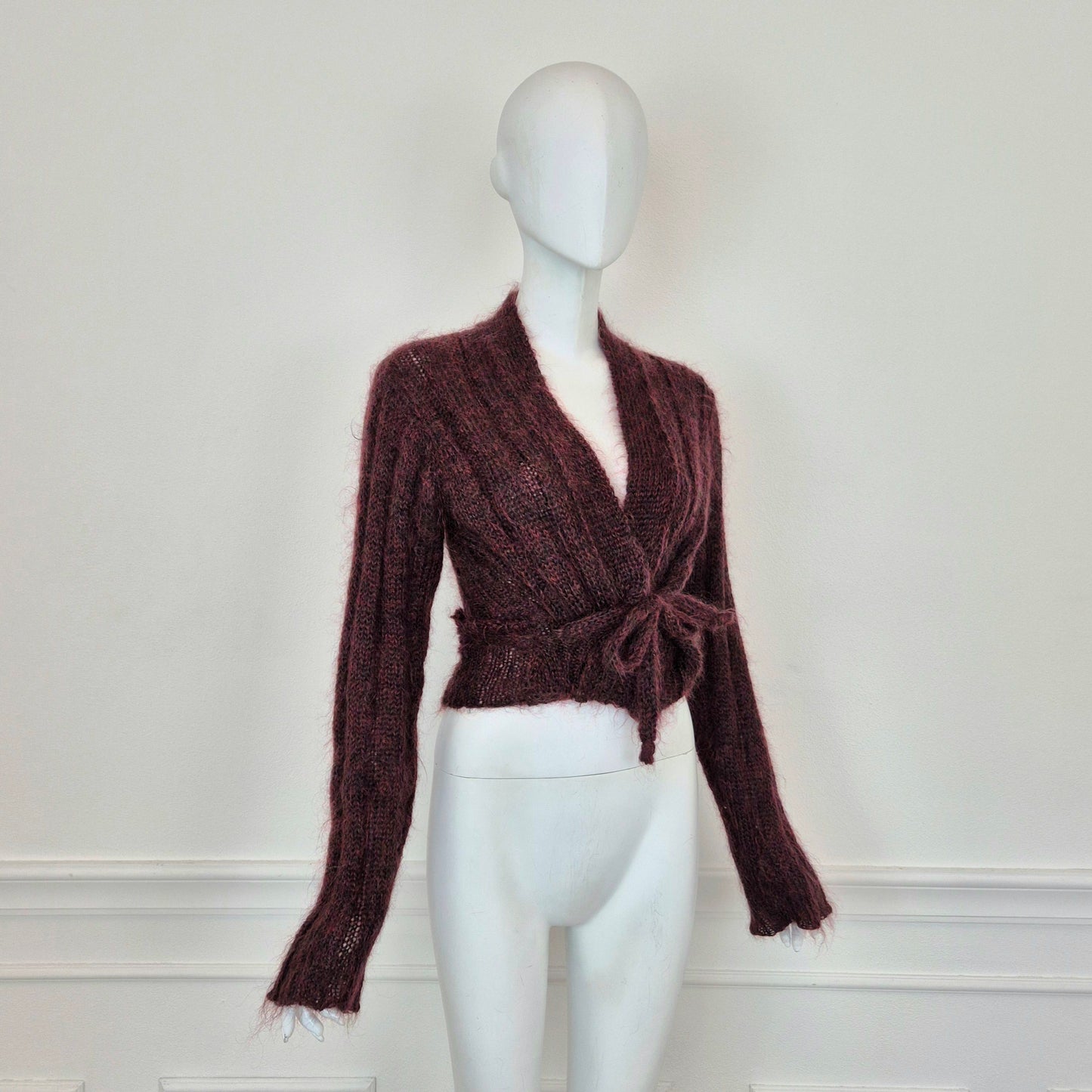 Romeo Gigli | Cardigan incrociato bordeaux melange