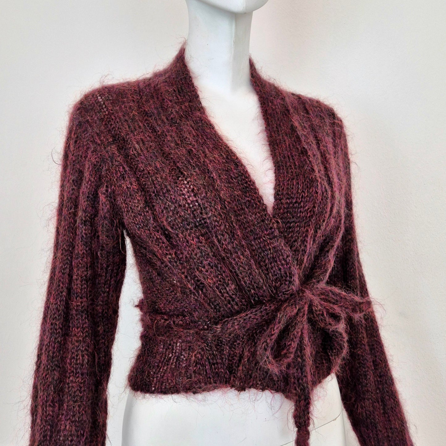 Romeo Gigli | Cardigan incrociato bordeaux melange