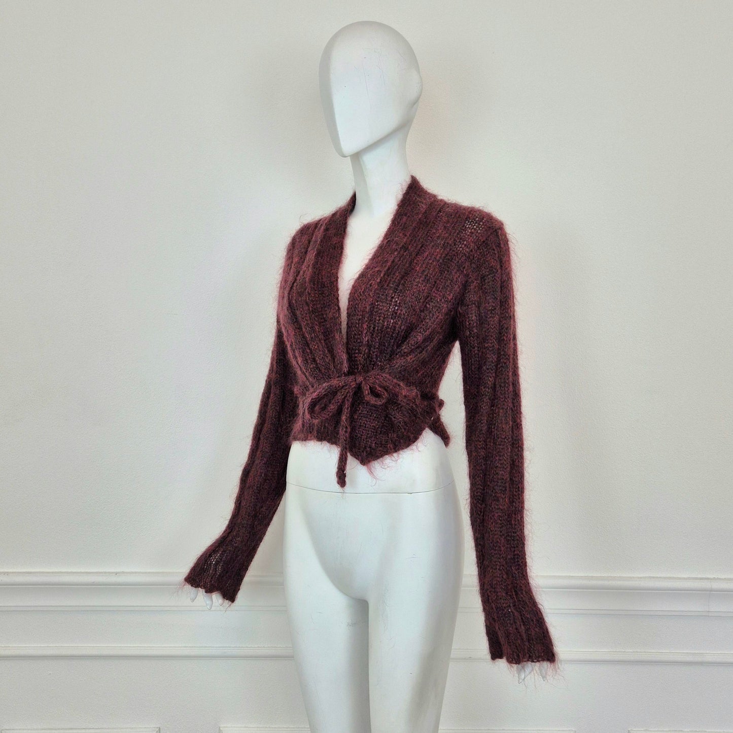 Romeo Gigli | Cardigan incrociato bordeaux melange