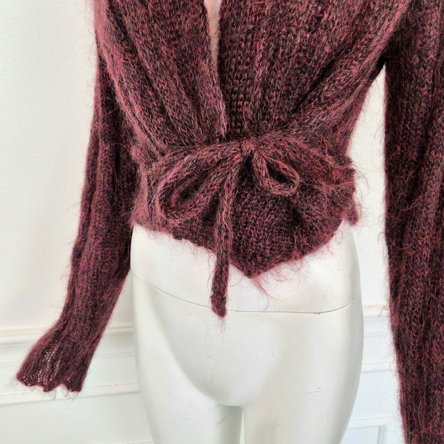 Romeo Gigli | Cardigan incrociato bordeaux melange