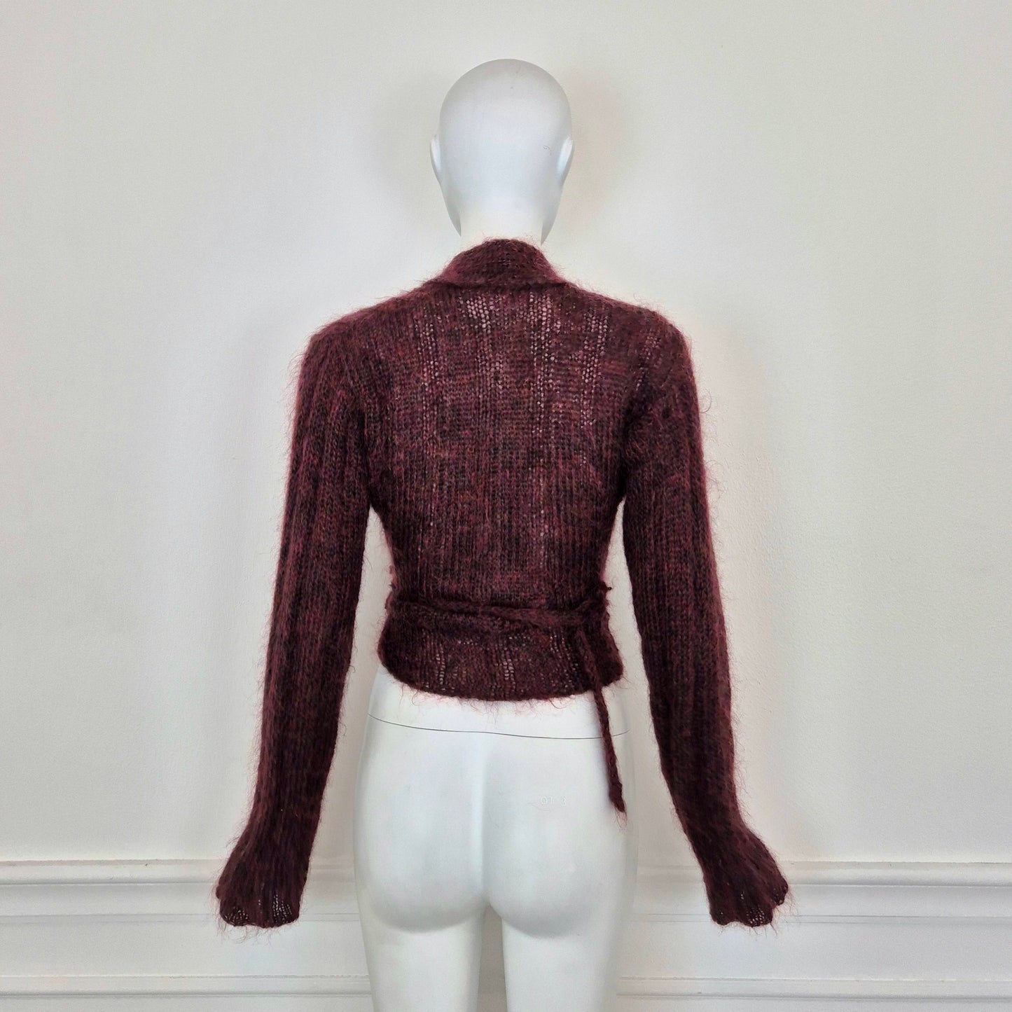 Romeo Gigli | Cardigan incrociato bordeaux melange