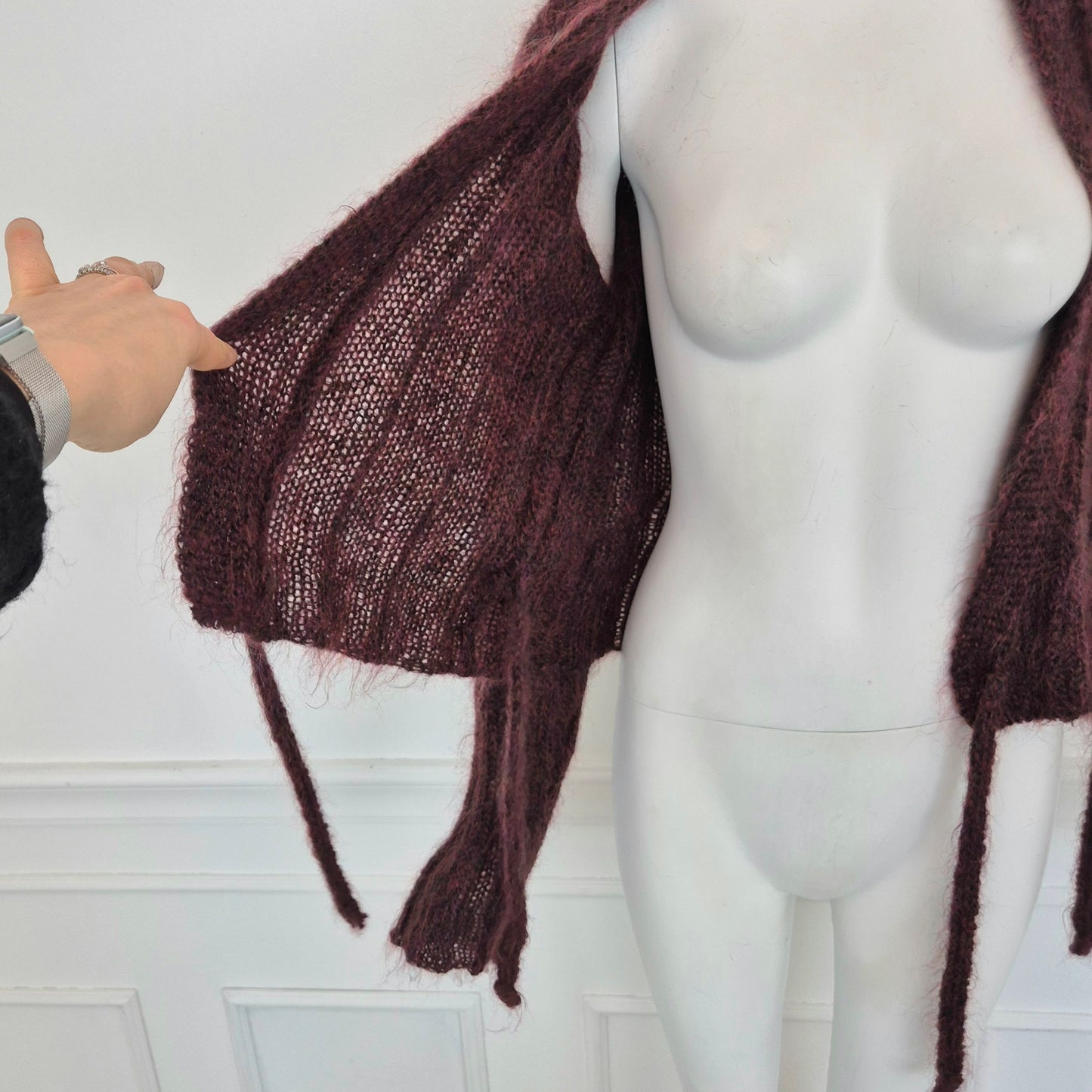 Romeo Gigli | Cardigan incrociato bordeaux melange