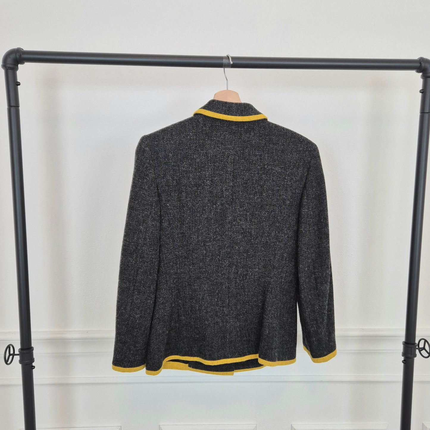 Versus Gianni Versace | Giacca grigia con bottoni medusa e profili gialli