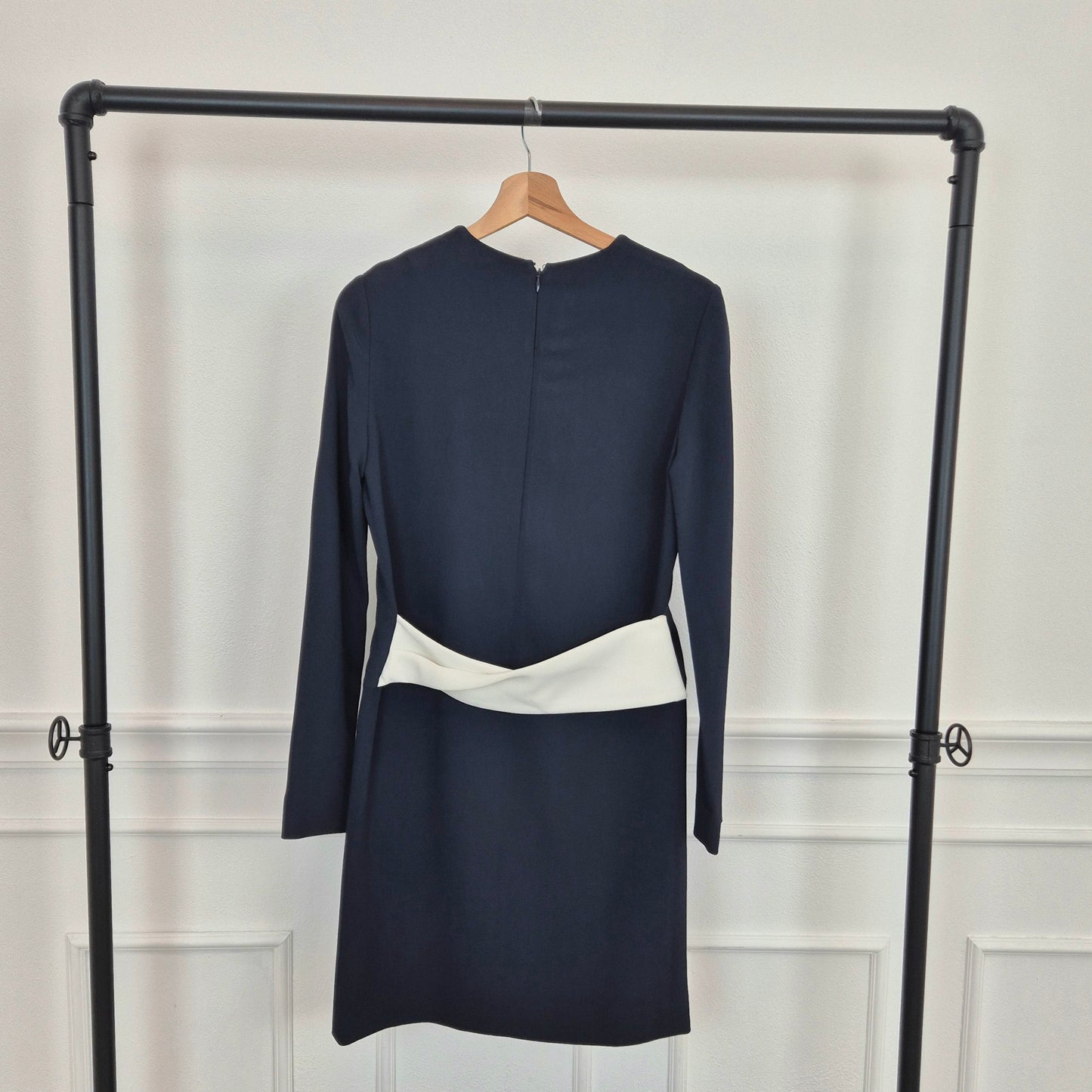 Balenciaga | Abito blu fascia bianca 2014