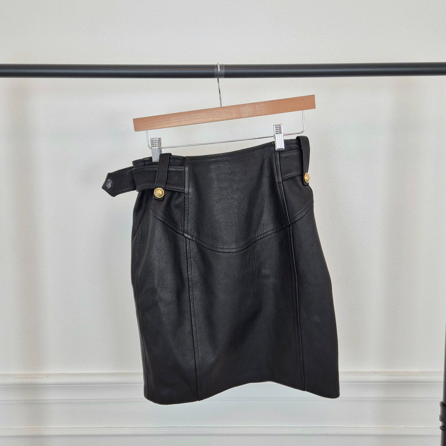 Moschino | Gonna in pelle con cerniera e cintura