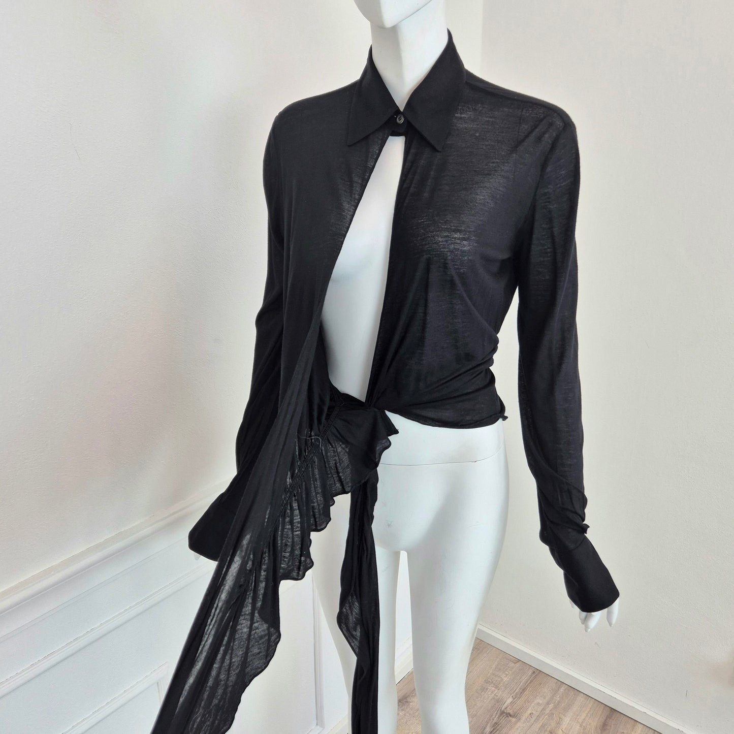 Callaghan by Nicolas Ghesquière - Top nero incrociato 2001