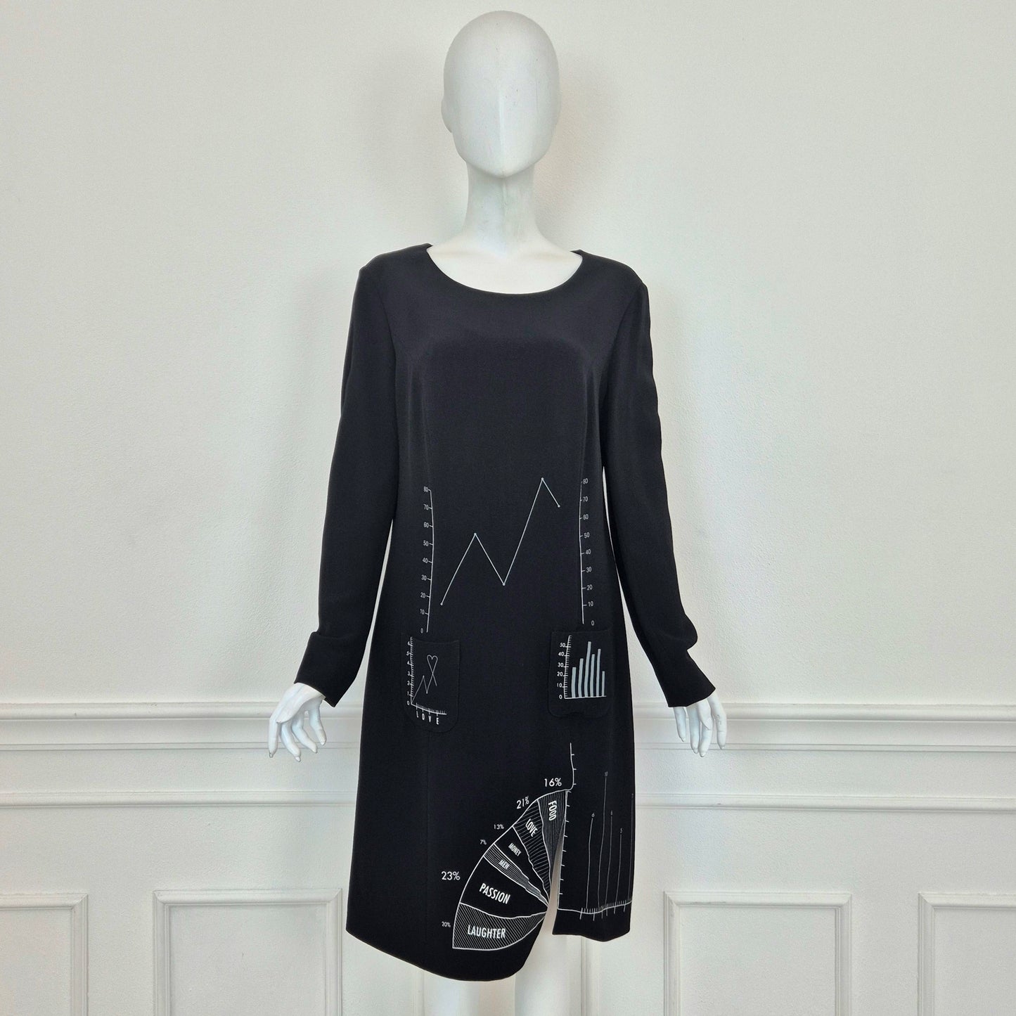 Moschino smarchiato | Abito stampa "grafici"