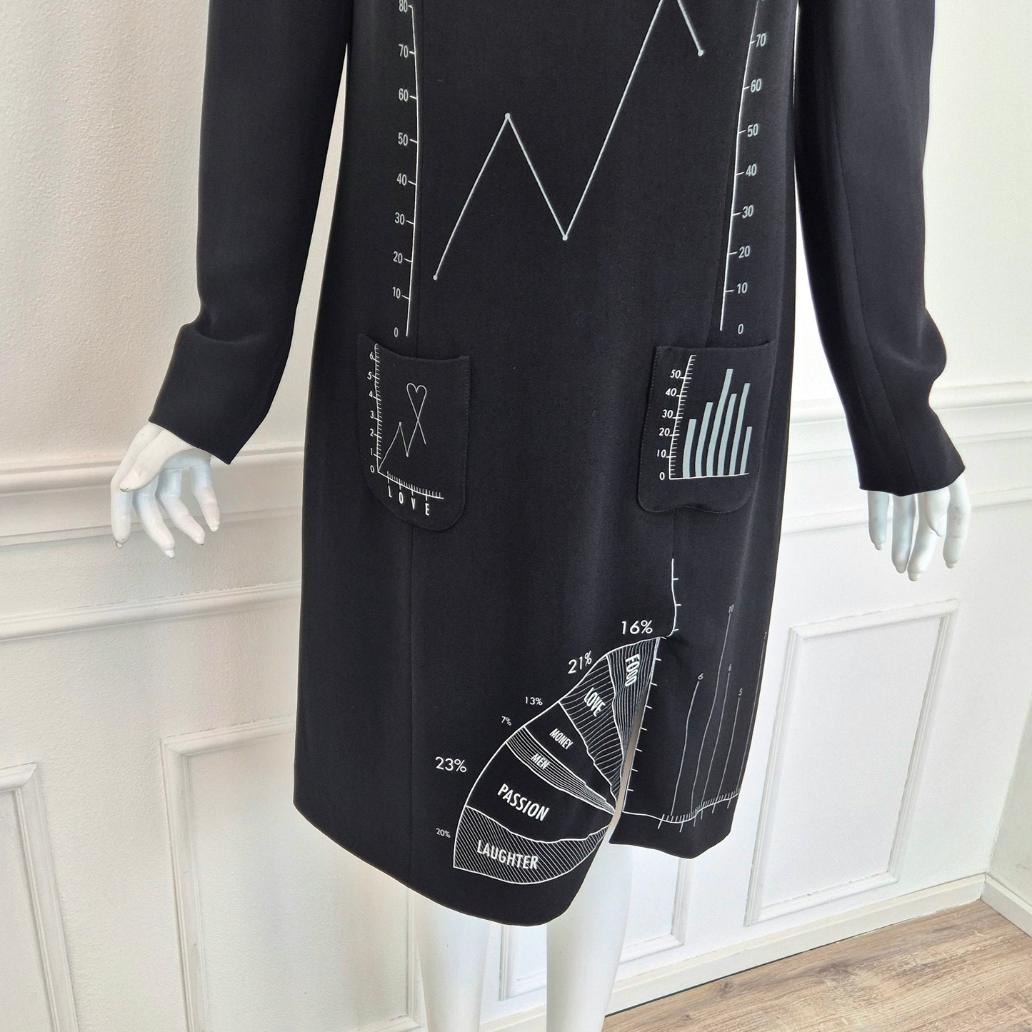 Moschino smarchiato | Abito stampa "grafici"