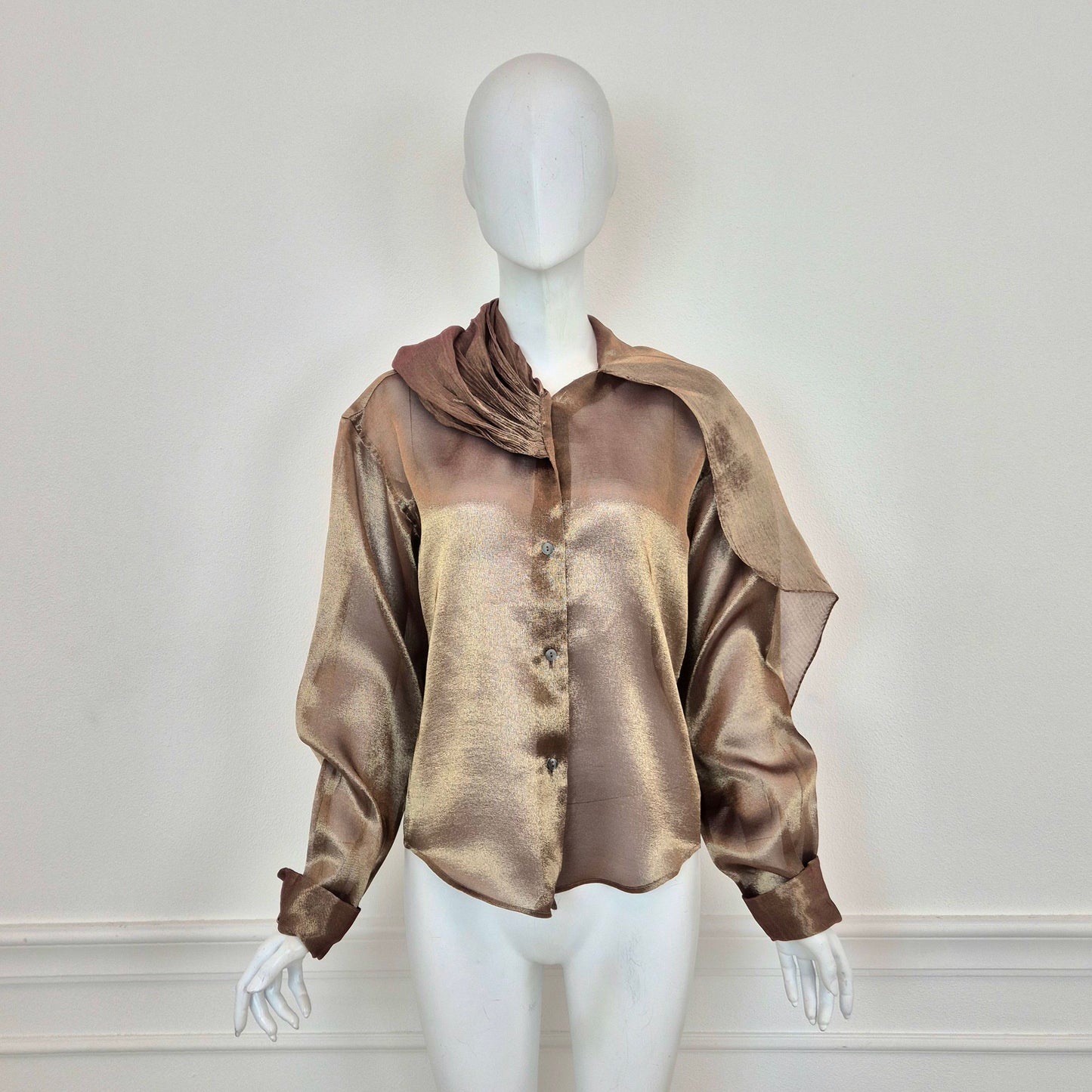 Romeo Gigli | Camicia in seta oro cangiante 1989