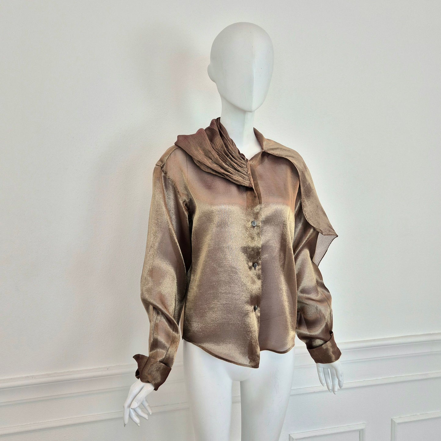 Romeo Gigli | Camicia in seta oro cangiante 1989