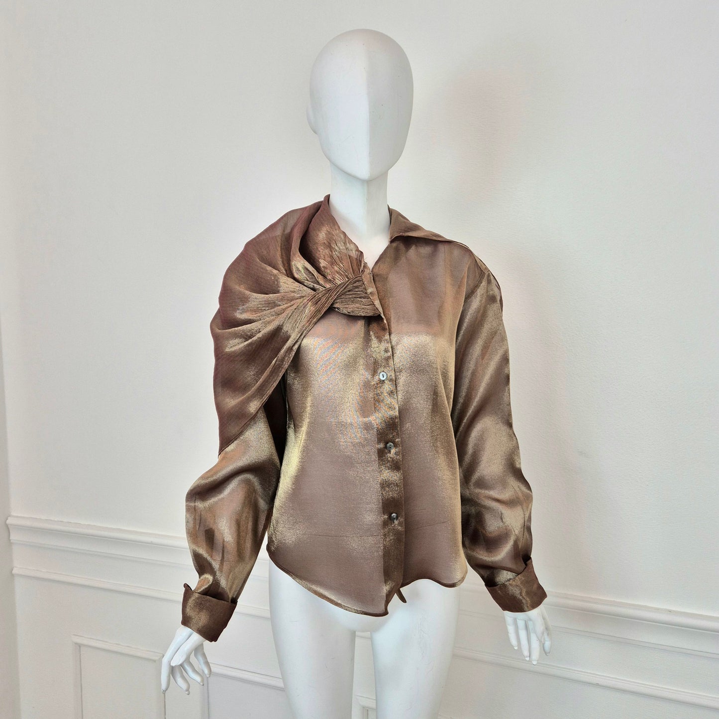 Romeo Gigli | Camicia in seta oro cangiante 1989