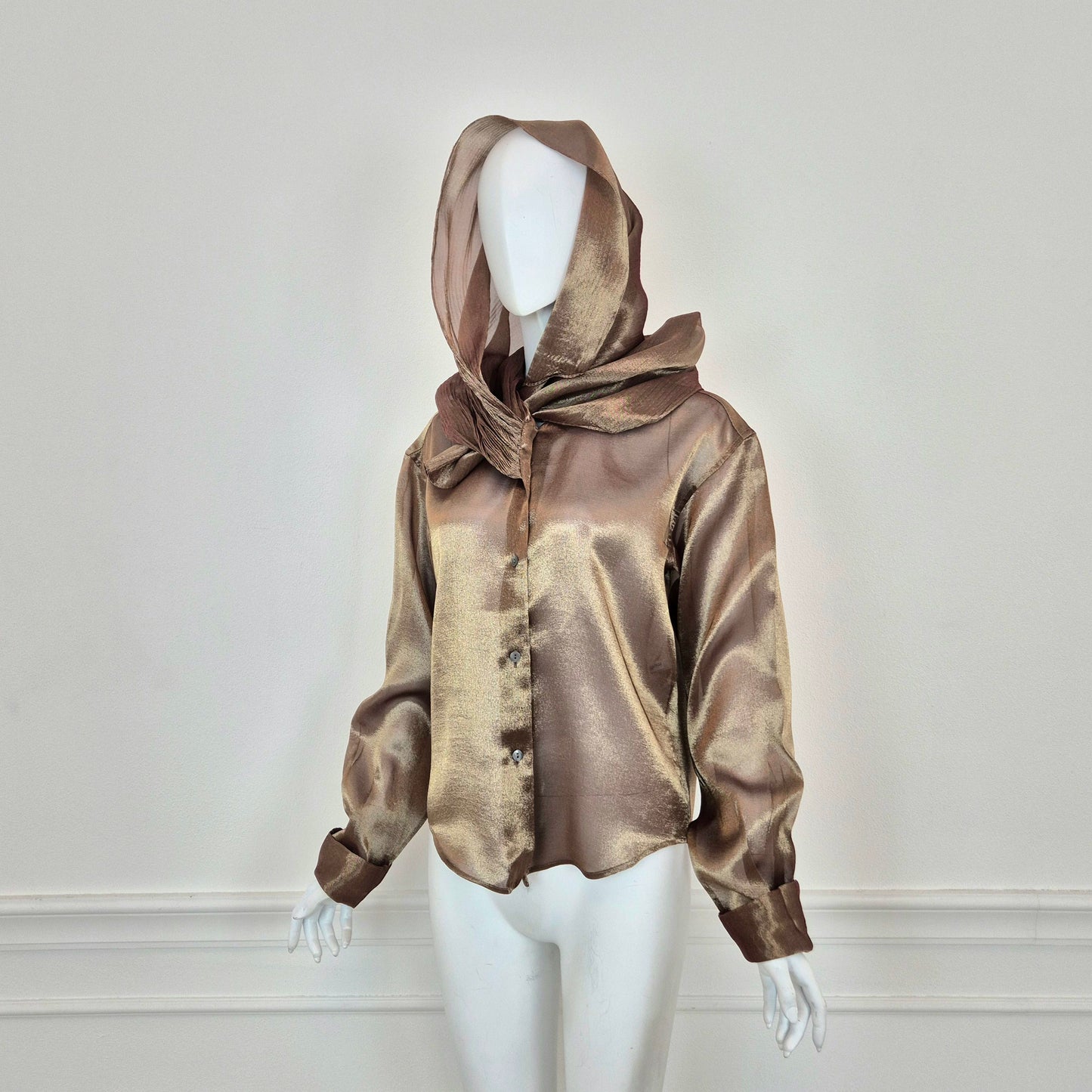 Romeo Gigli | Camicia in seta oro cangiante 1989