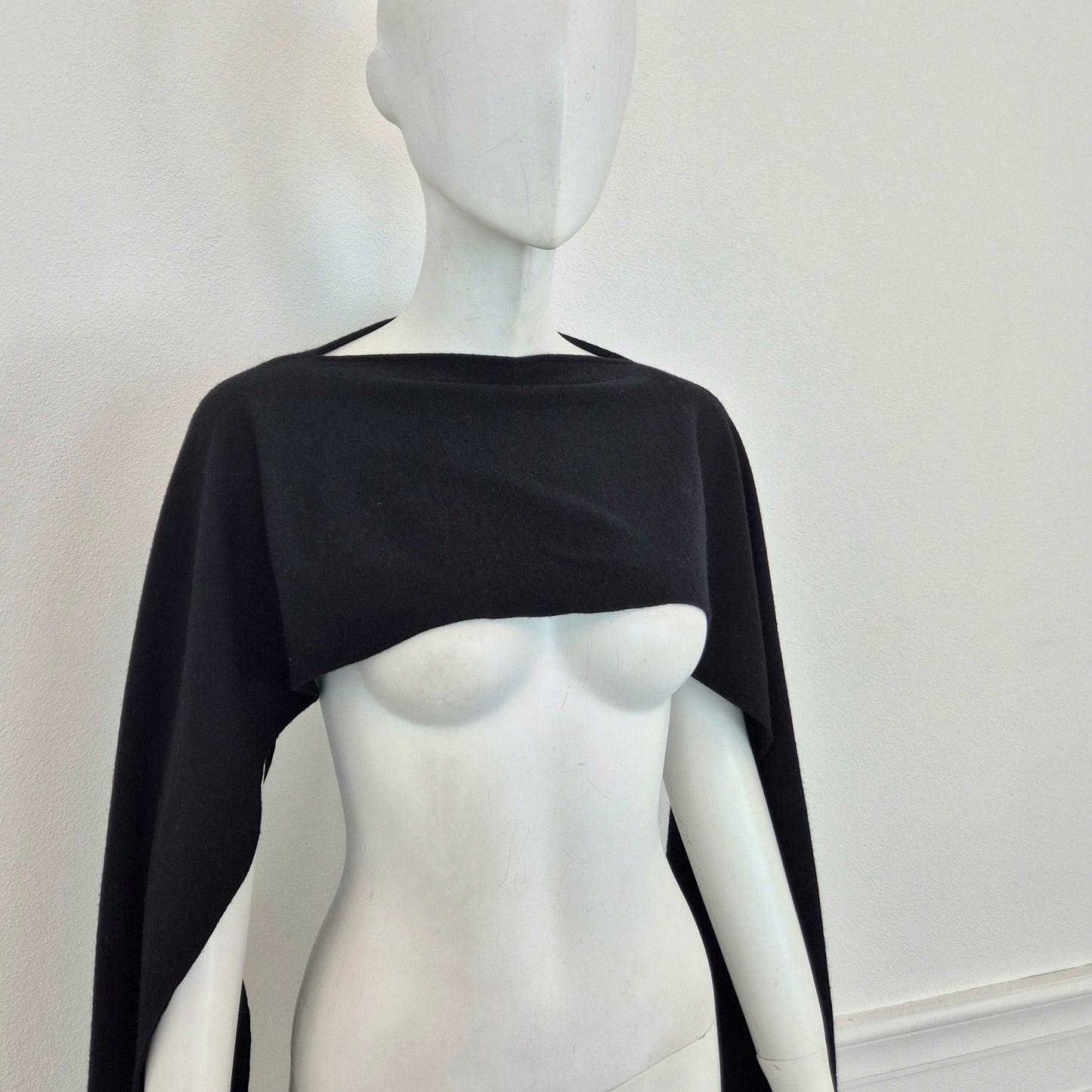 Comme des Garçons | Sciarpa in lana nera 1990