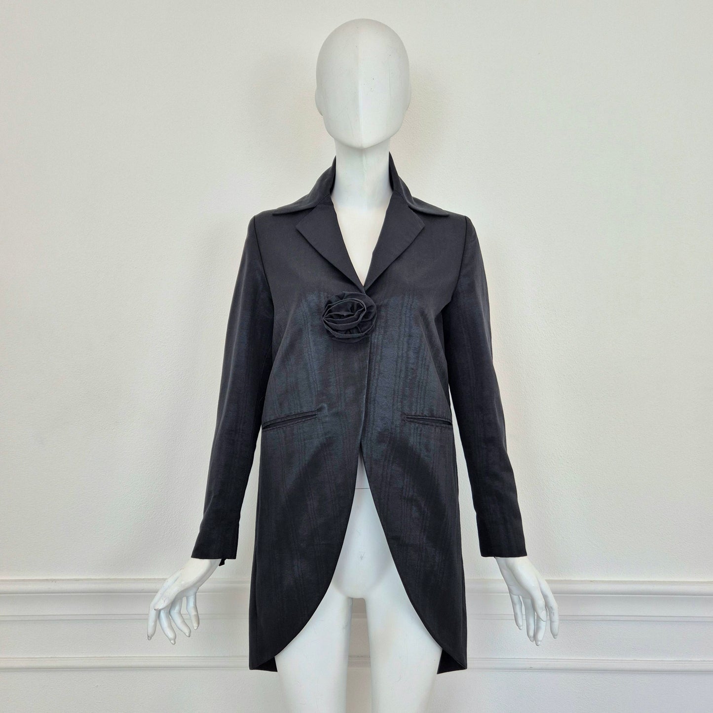 Romeo Gigli | Soprabito coda di rondine con rose fw 1996