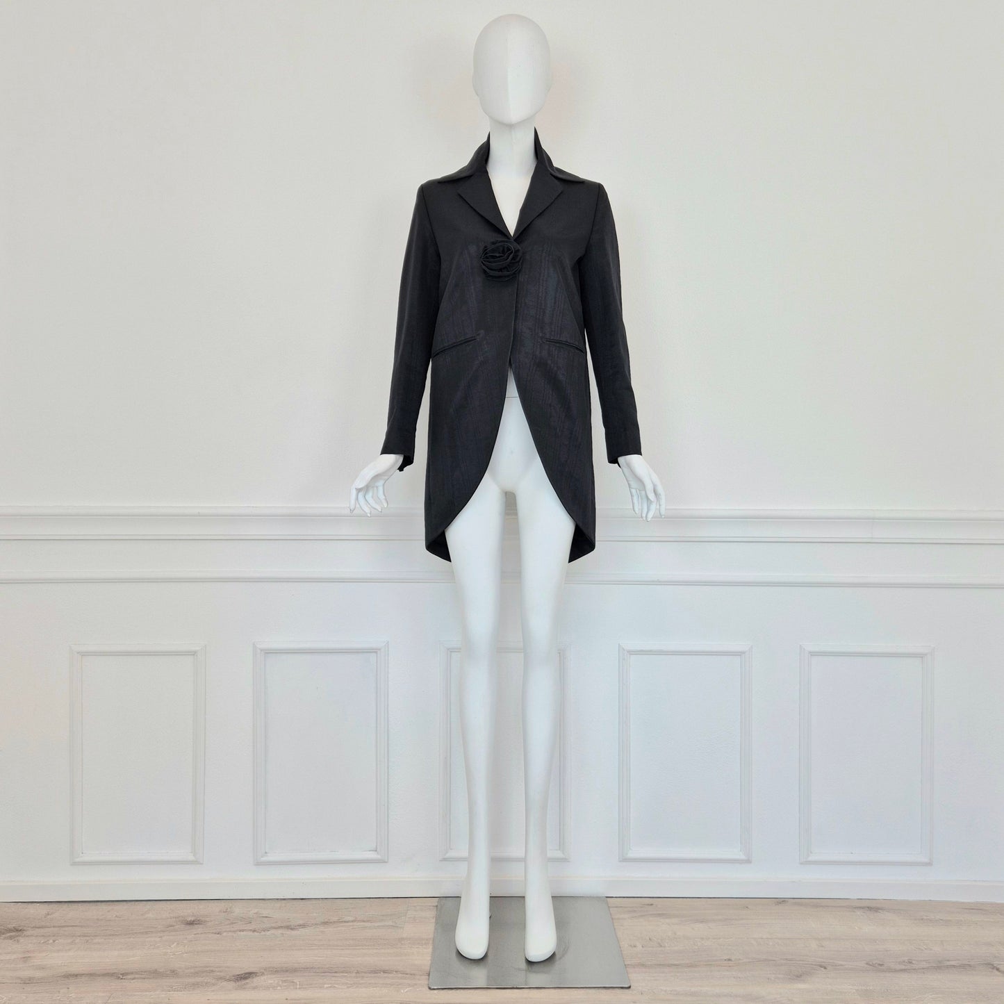 Romeo Gigli | Soprabito coda di rondine con rose fw 1996