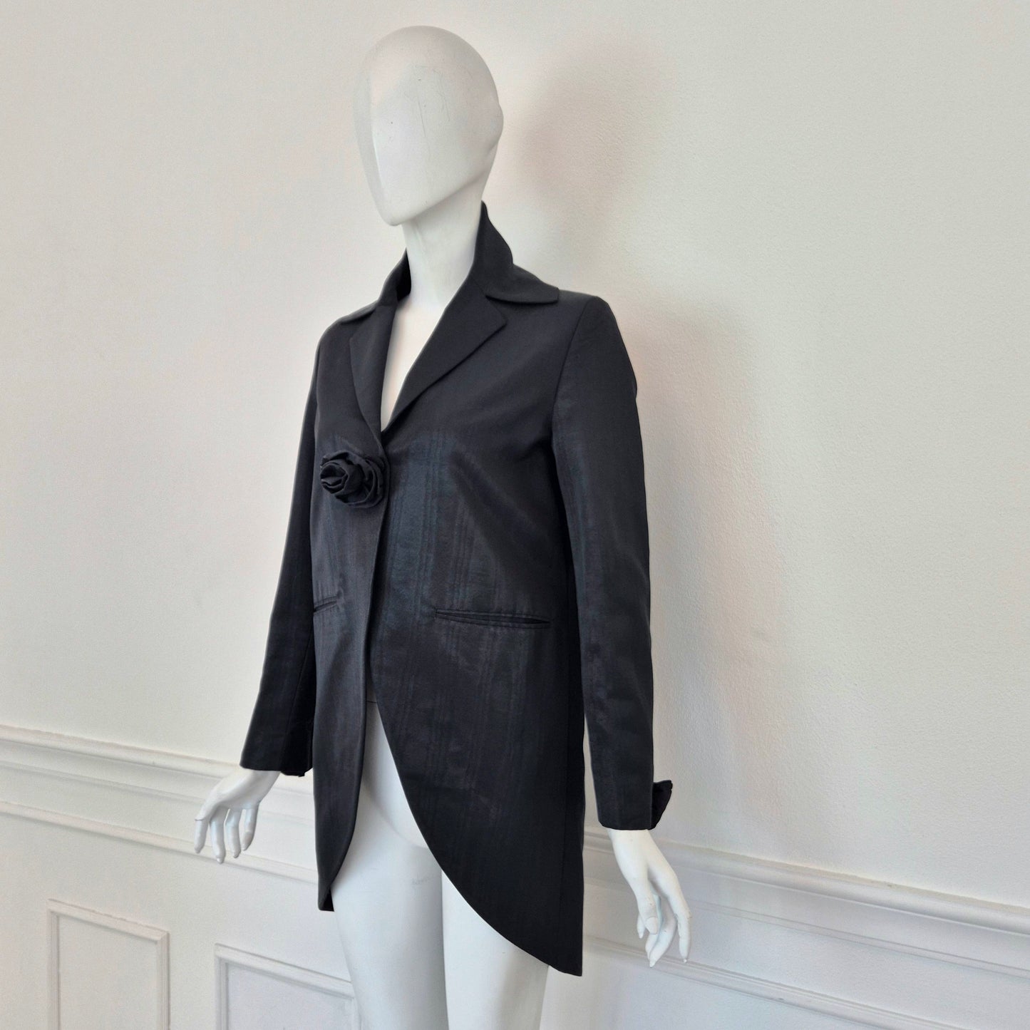 Romeo Gigli | Soprabito coda di rondine con rose fw 1996