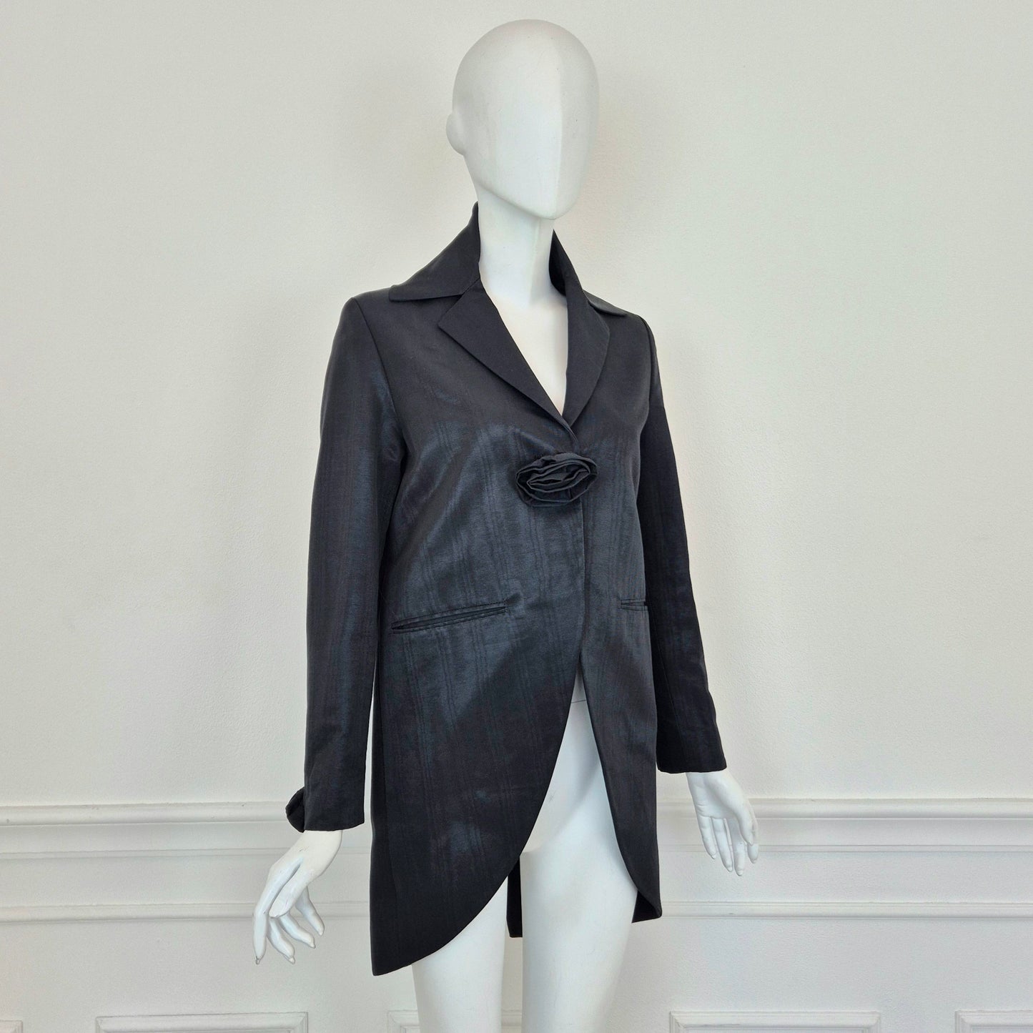 Romeo Gigli | Soprabito coda di rondine con rose fw 1996