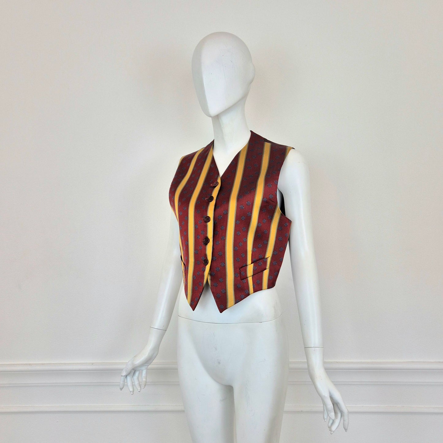 Romeo Gigli | Gilet a righe seta 1993