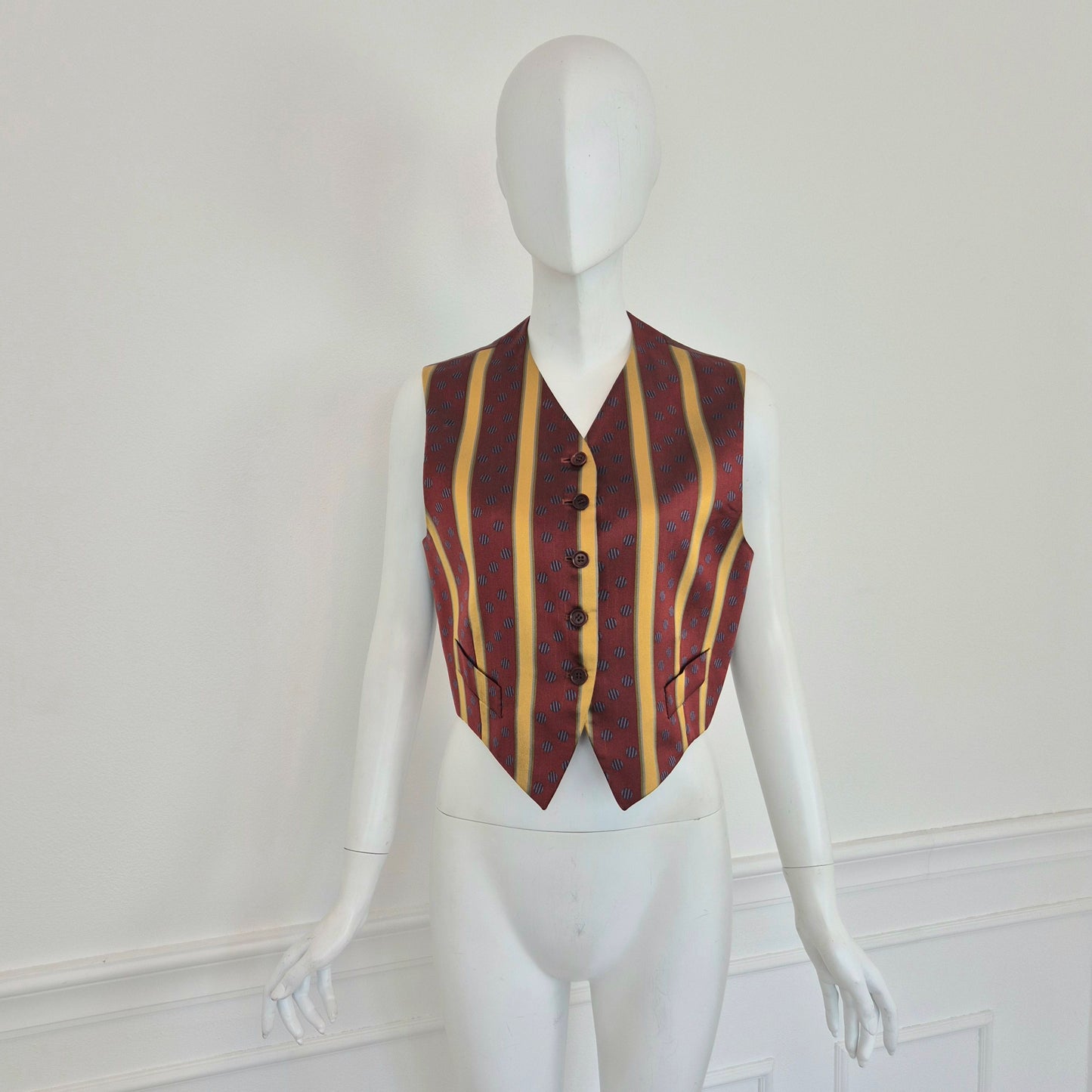 Romeo Gigli | Gilet a righe seta 1993
