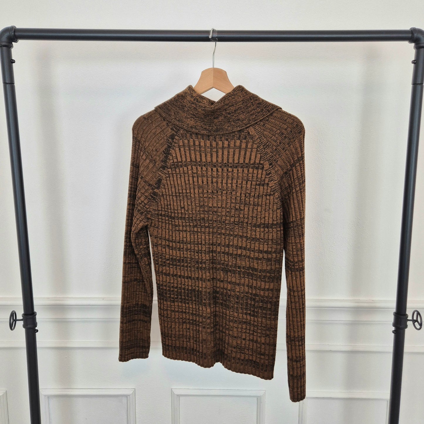 Romeo Gigli | Maglione marrone melange con colletto
